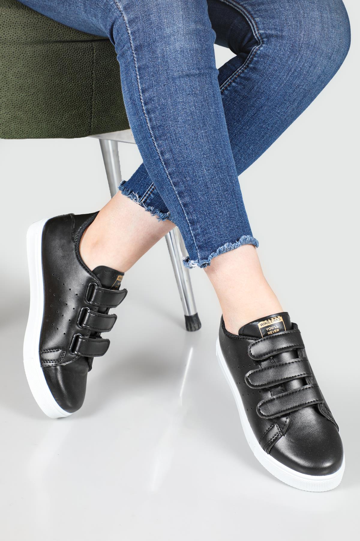 Air Taban Rahat Nefes Alır Siyah Beyaz Unisex Spor Ayakkabı WIKILEAKS Unisex Sneaker Beınsteps Beinsteps Wikileaks 22Y