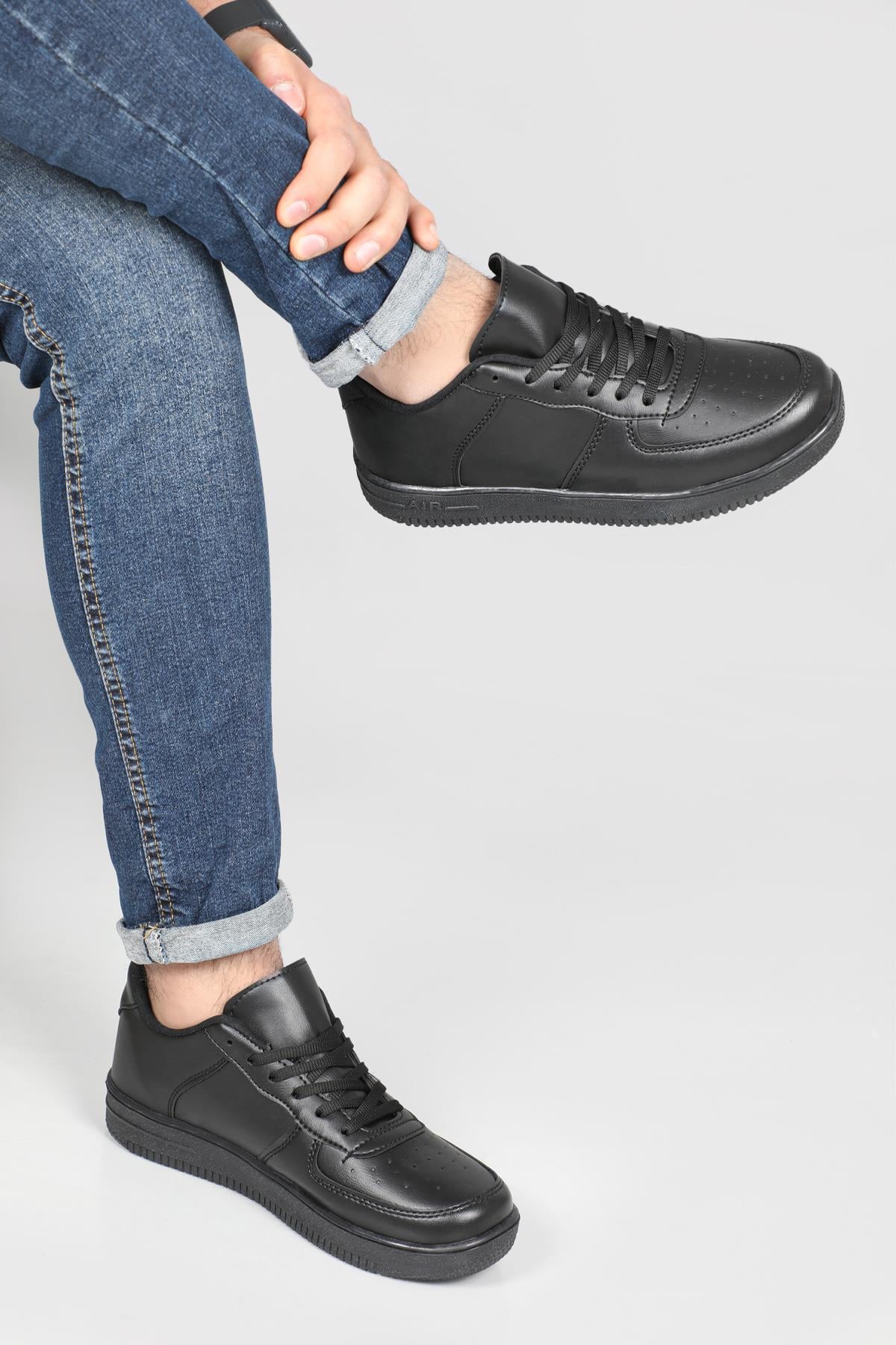 Air Taban Rahat Nefes Alır Siyah Siyah Erkek Spor Ayakkabı AIR v2 Erkek Sneaker Beınsteps Beinsteps AIR V2 MER SPOR