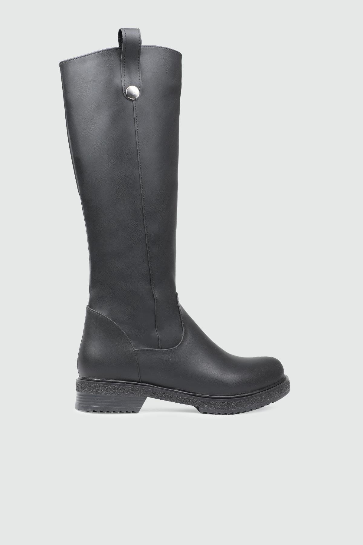 Alçak Topuklu Çizme Siyah Kadın Çizme MY BELLA FHM-1425 Kadın Çizme MyBella MY BELLA FHM-1425 KADIN 25K