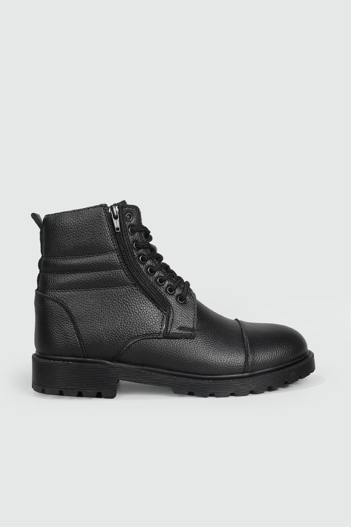 Bağcıklı Çift Fermuarlı Rahat Taban Siyah Floter Erkek Bot 2000 Erkek Günlük Confort Bot FALCON FALCON 2000 MER POSTAL BOT