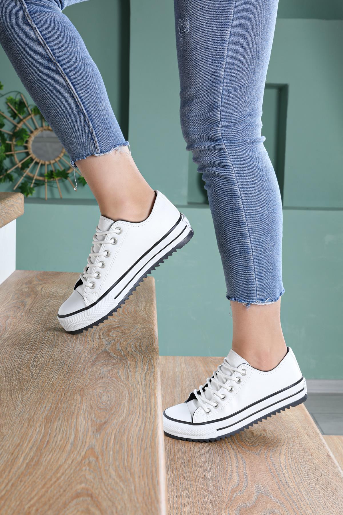 Bağcıklı Converse Beyaz Unisex Spor Ayakkabı 3000 Unisex Günlük Spor Ayakkabı Beınsteps Beinsteps 3000 İnce Kısa 22K