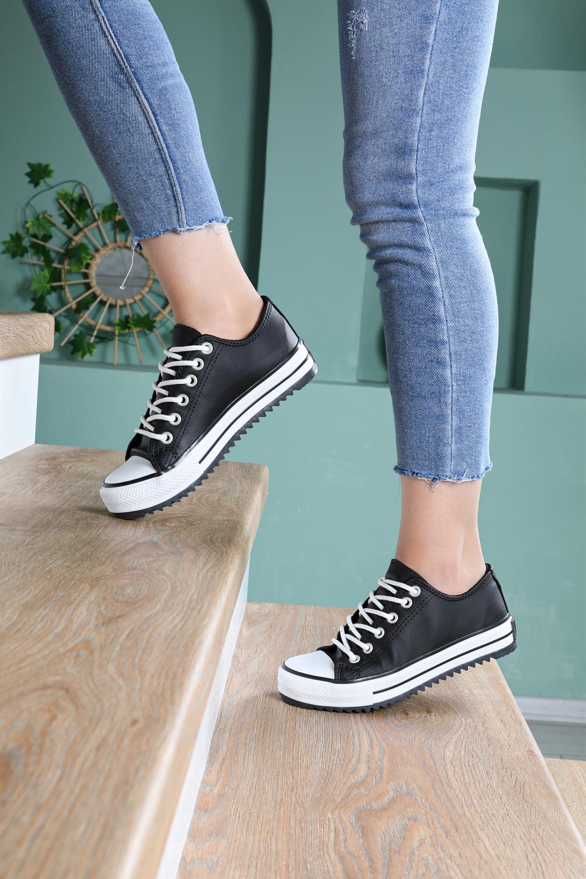 Bağcıklı Converse Siyah Beyaz Unisex Spor Ayakkabı 3000 Unisex Günlük Spor Ayakkabı Beınsteps Beinsteps 3000 İnce Kısa 22K