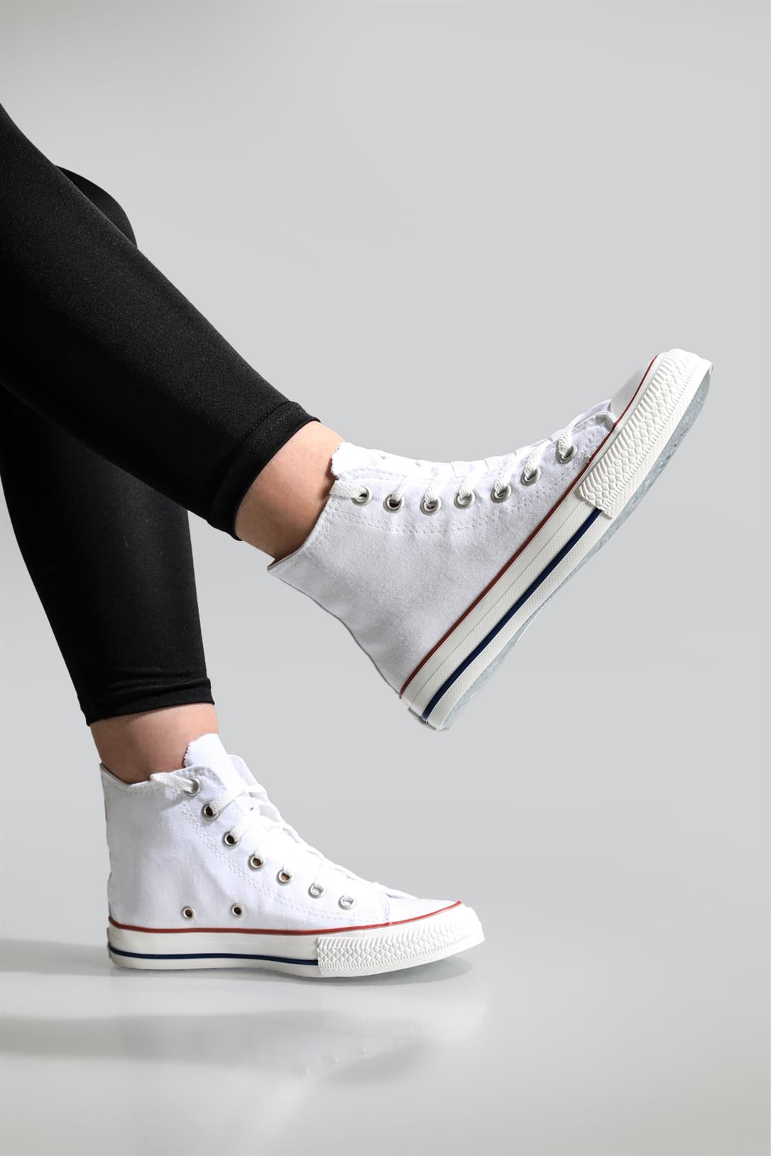Boğazlı Keten Converse Beyaz Unisex Spor Ayakkabı 201 Unisex Günlük Spor Ayakkabı Beınsteps Beinsteps 201 İnce Uzun 23Y