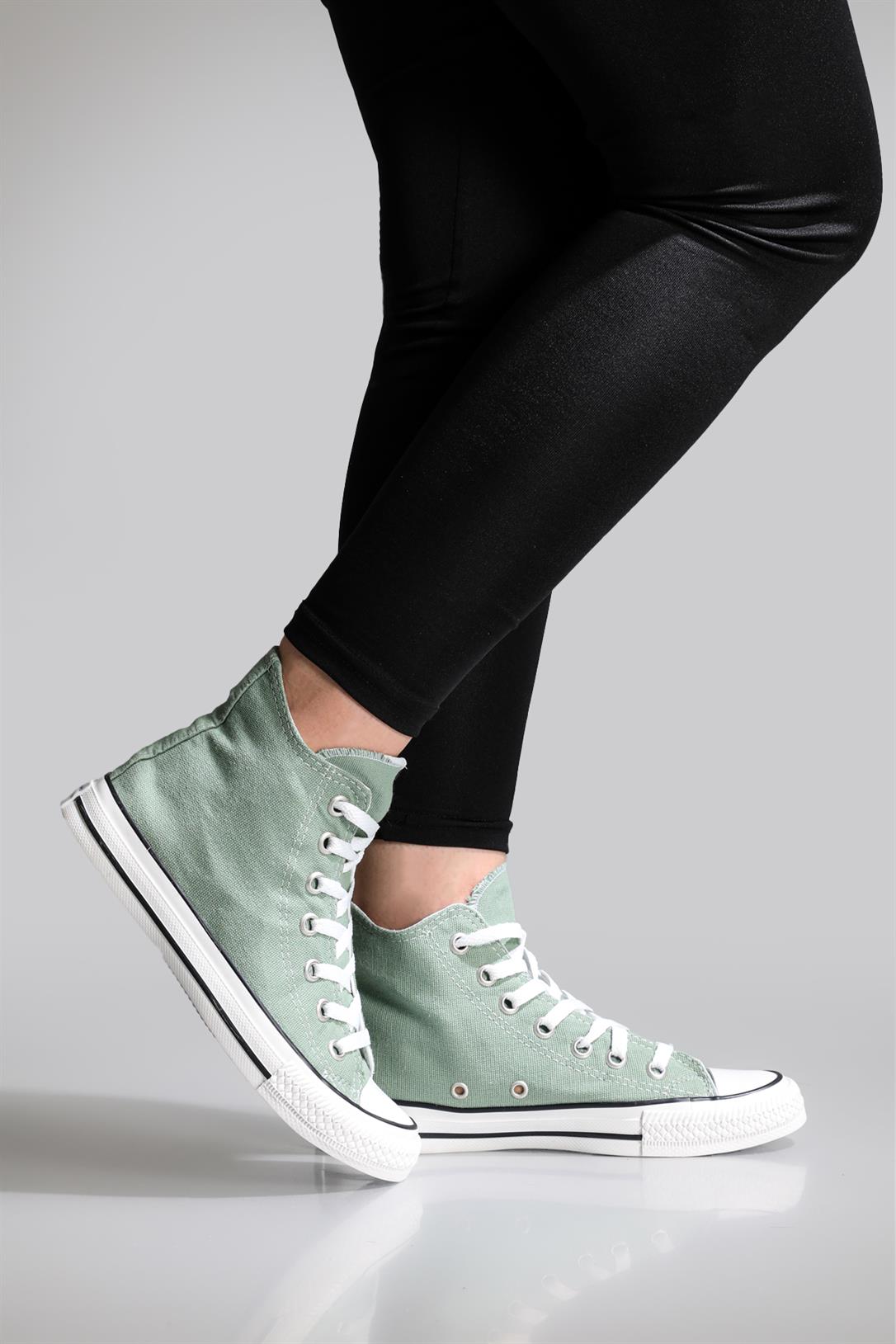 Boğazlı Keten Converse Mint Yeşil Unisex Spor Ayakkabı 201 Unisex Günlük Spor Ayakkabı Beınsteps Beinsteps 201 İnce Uzun 23Y