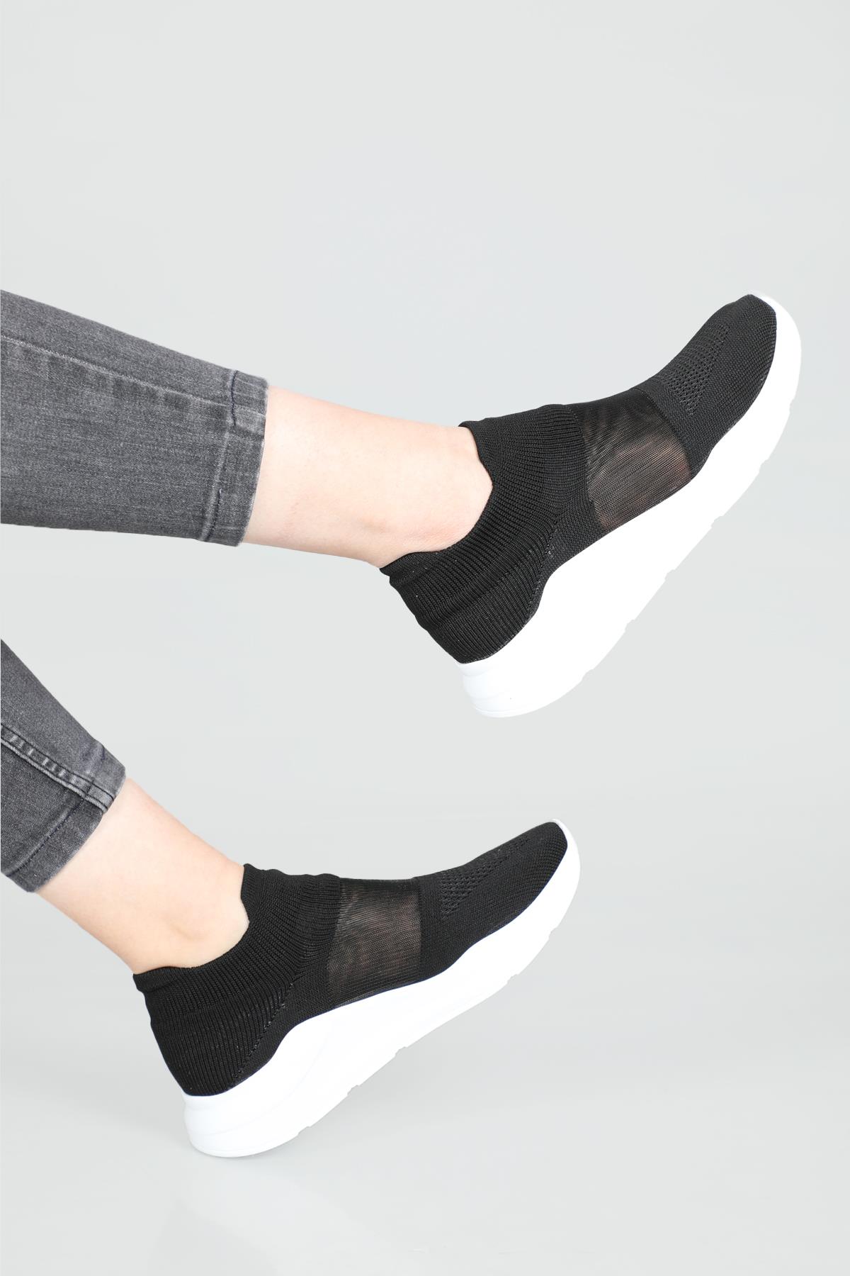 Çorap Model Triko Tül Detaylı Sneakers Siyah Kadın Spor Ayakkabı OPPACY Kadın Günlük Spor Ayakkabı Beınsteps Beinsteps 602 Oppacy 22y