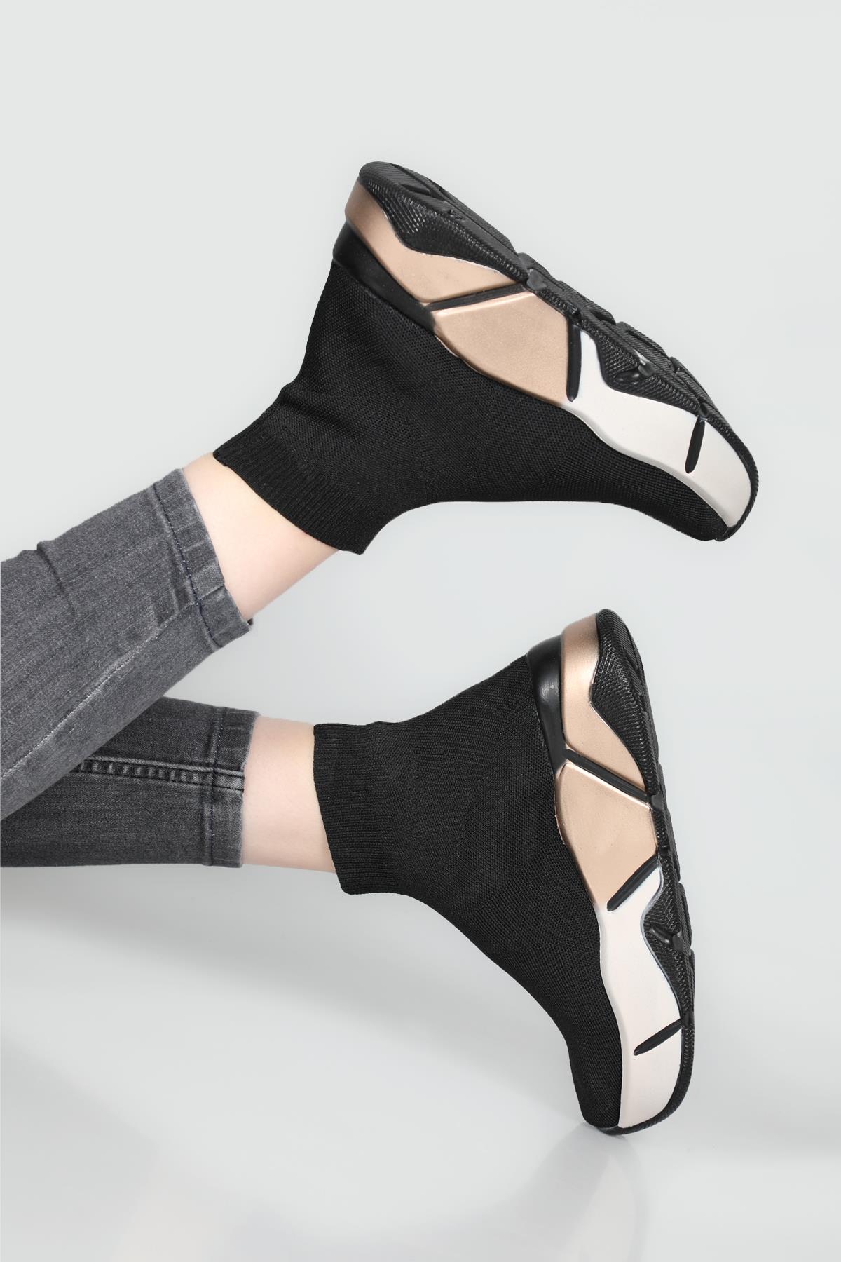 Çorap Model Yüksek Bilekli Sneakers Syh Bej Kadın Spor Ayakkabı RSL-401 Kadın Sneaker Beınsteps Beinsteps RSL-401 22Y