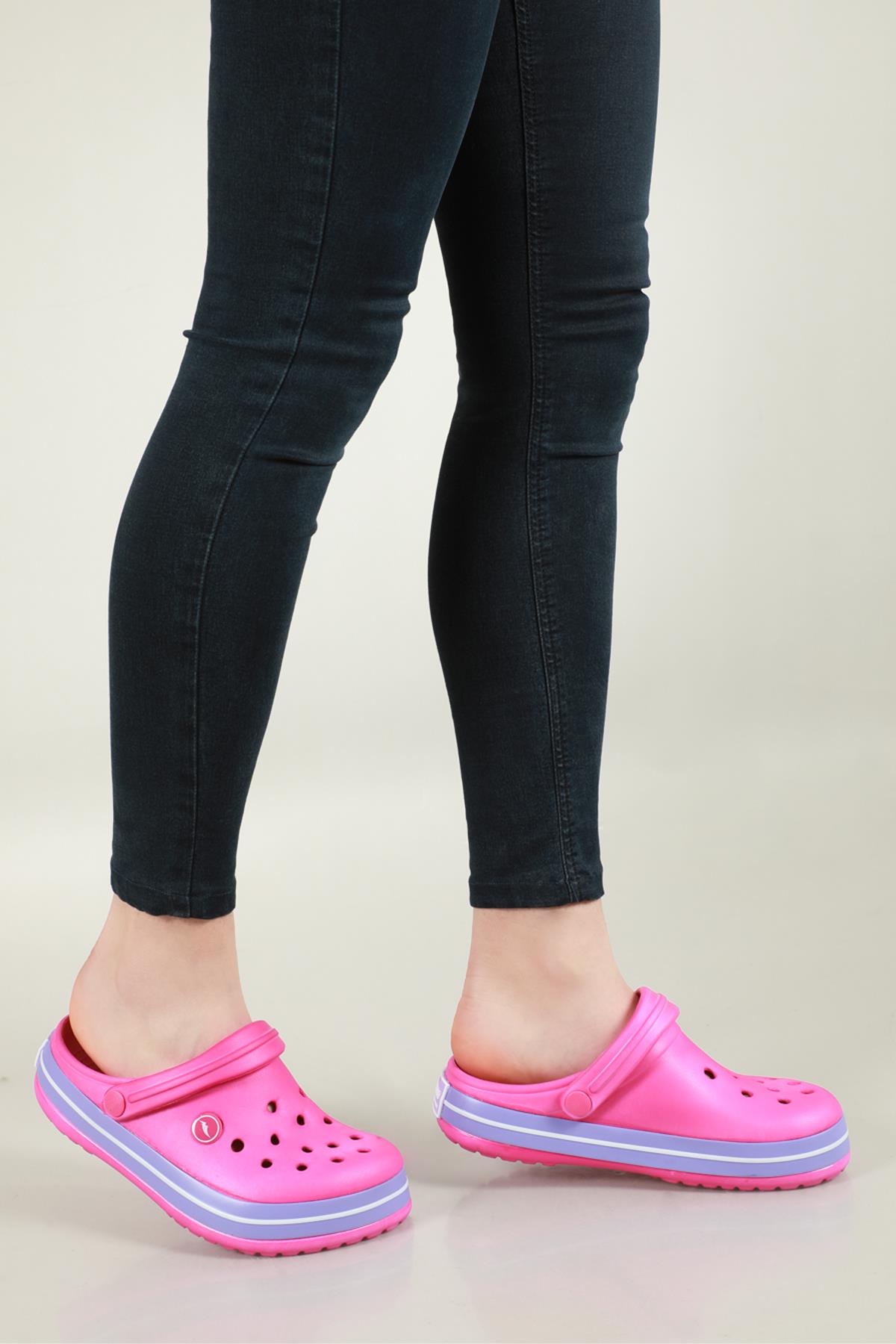 Cross Modeli Fuşya Beyaz Lila Unisex Terlik 0079 Unisex Terlik SONİMİX Sonimix Ceox 0079 Unisex Crocs