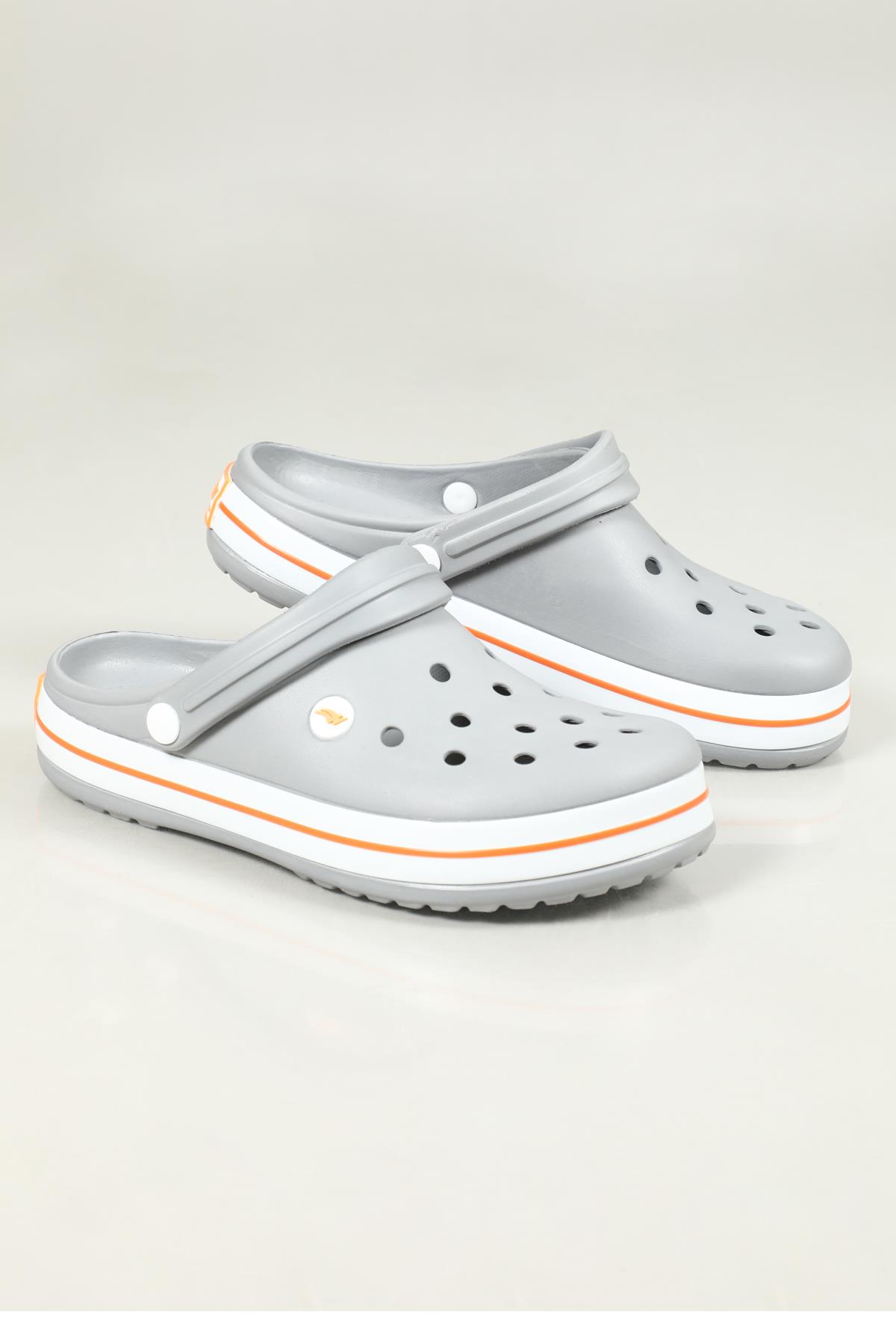 Cross Modeli Gri Beyaz Oranj Erkek Terlik 0079 Erkek Crocs Terlik SONİMİX SONİMİX CEOX 0079 MER