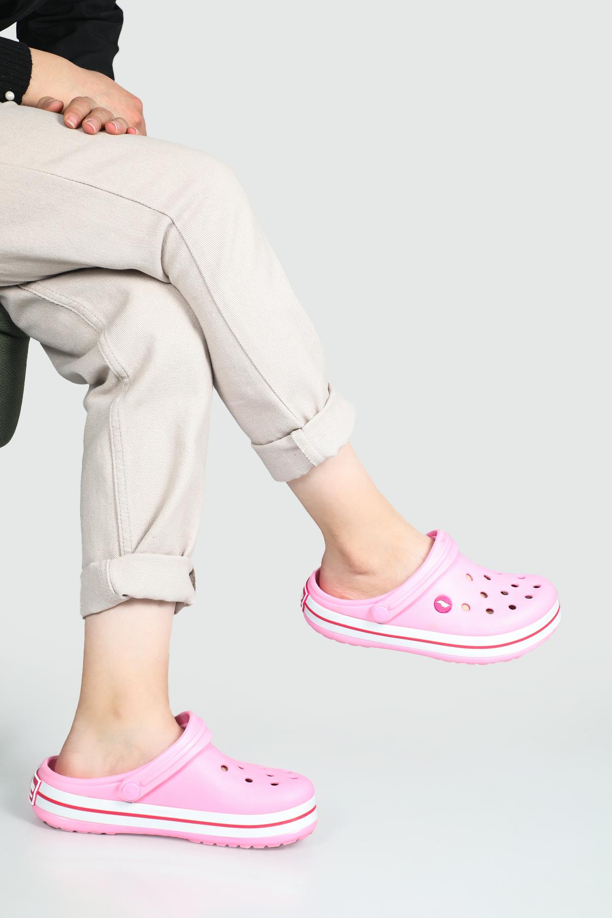 Cross Modeli Pembe Beyaz Fuşya Unisex Terlik 0079 Unisex Terlik SONİMİX Sonimix Ceox 0079 Unisex Crocs