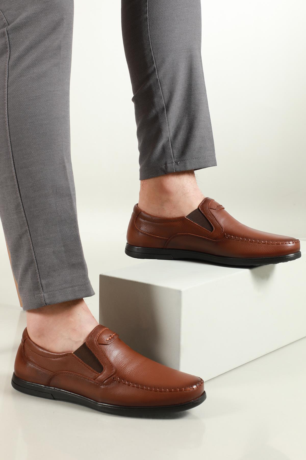 Deri Jelli Ortopedik Taba Erkek Ayakkabı 107 Erkek Günlük Ayakkabı birkan BİRKAN 107 MER DERİ AYAKKABI