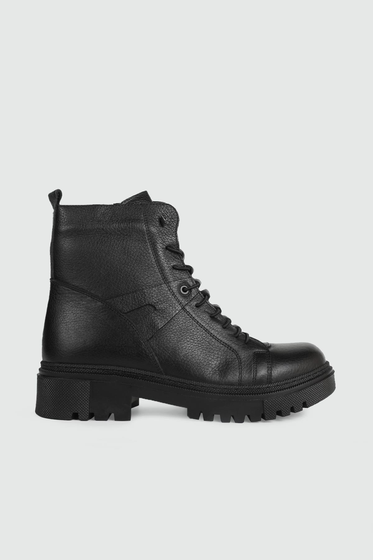 Deri Kaymaz Taban Siyah Floter Kadın Bot 024-08 Kadın Günlük Conford Bot MyBella MY BELLA 24K 024-08 KADIN 24K