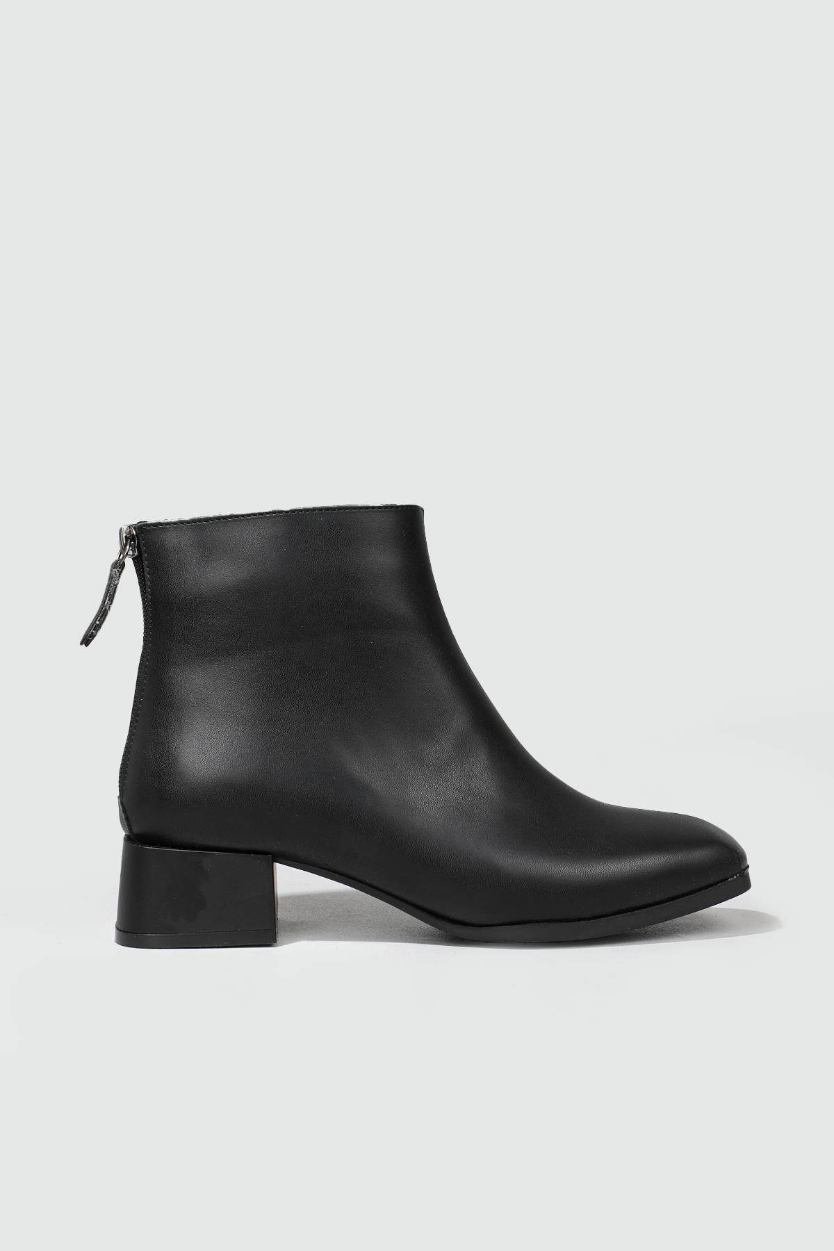 Deri Kaymaz Taban Siyah Kadın Bot 05-902 Kadın Günlük Conford Bot FELES FELES 05-902 Kadın Bot