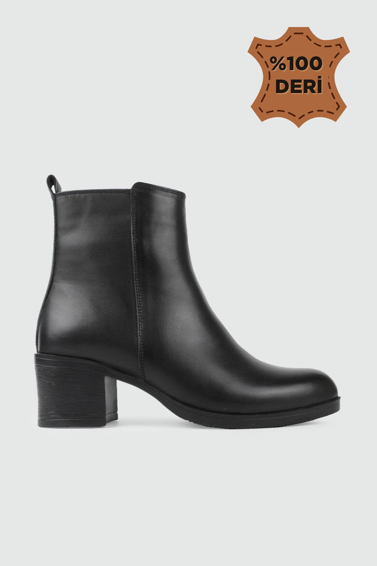 Deri Kaymaz Taban Siyah Napa Kadın Deri Kaymaz Yüksek Topuklu Bot MY BELLA 027-011 Kadın Günlük Conford Bot MyBella MY BELLA 027-011 Kadın 25K