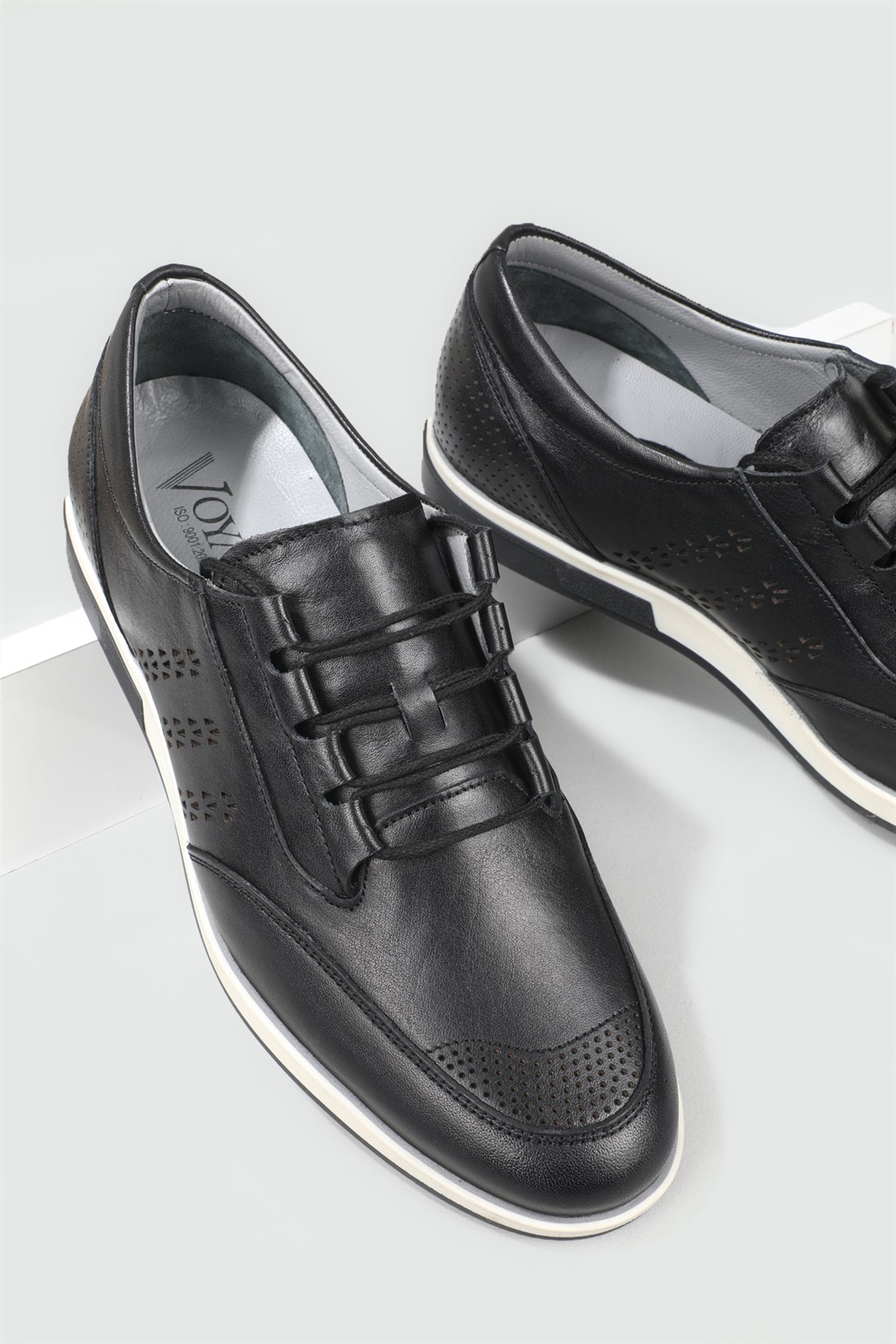 Voyager Deri Klasik Rahat Siyah Antik Erkek Ayakkabı 5663 | Ayakkabı City