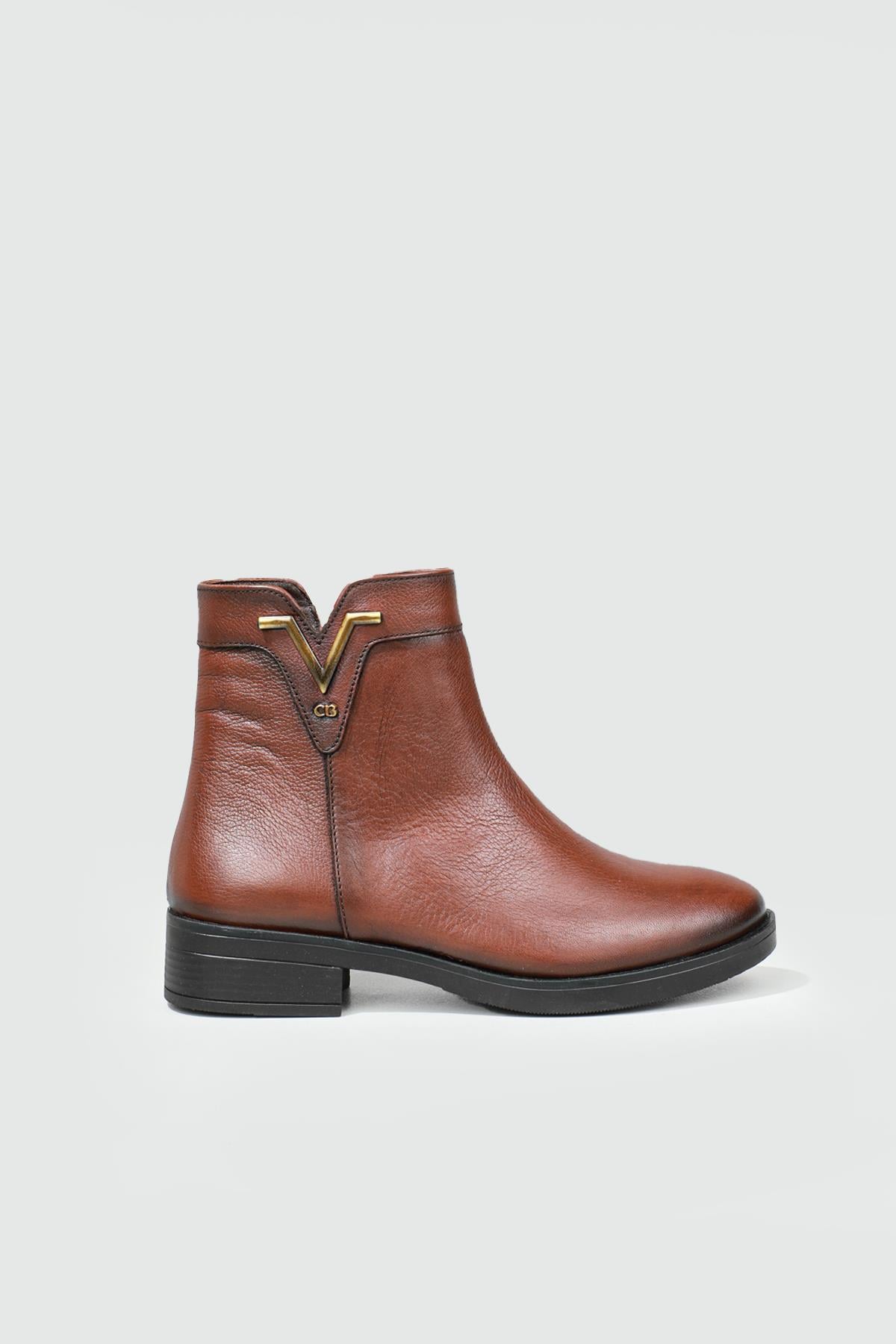 Deri Klasik Taba Kadın Bot 21893-1 Kadın Günlük Conford Bot Castle Black CASTLE BLACK 21893-1 Kadın Bot