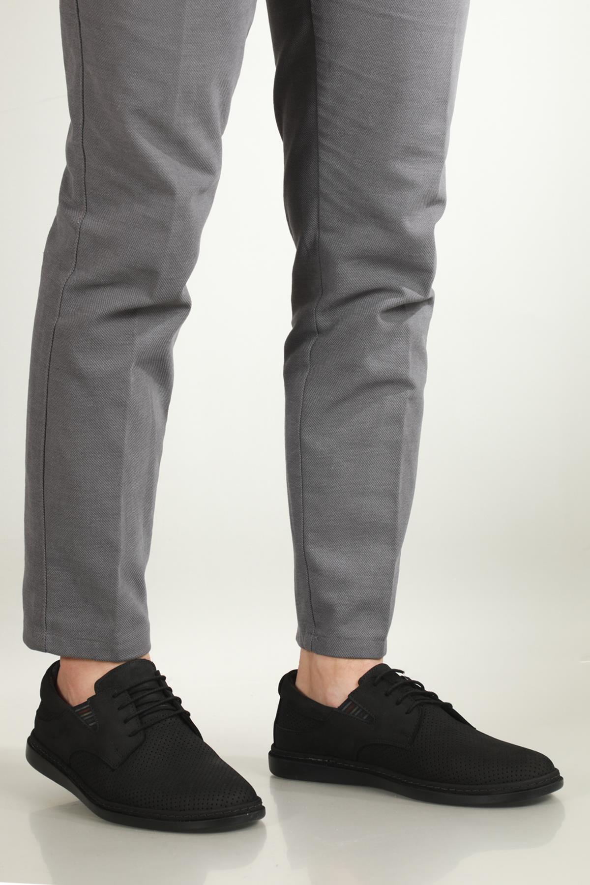 Deri Ortopedik Siyah Nubuk Erkek Ayakkabı Erkek Günlük Ayakkabı Secure SECURE 2013 MER AYAK
