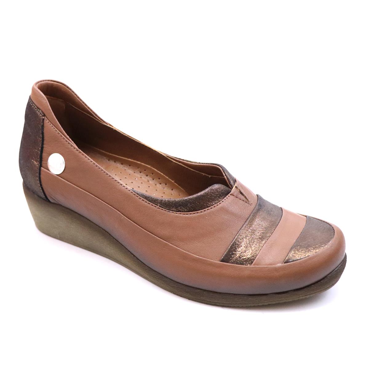 Deri Ortopedik Taba Faber/Bakır Ays Kadın Ayakkabı 3195 Kadın dolgu Topuklu Mammamia P-0000000000146