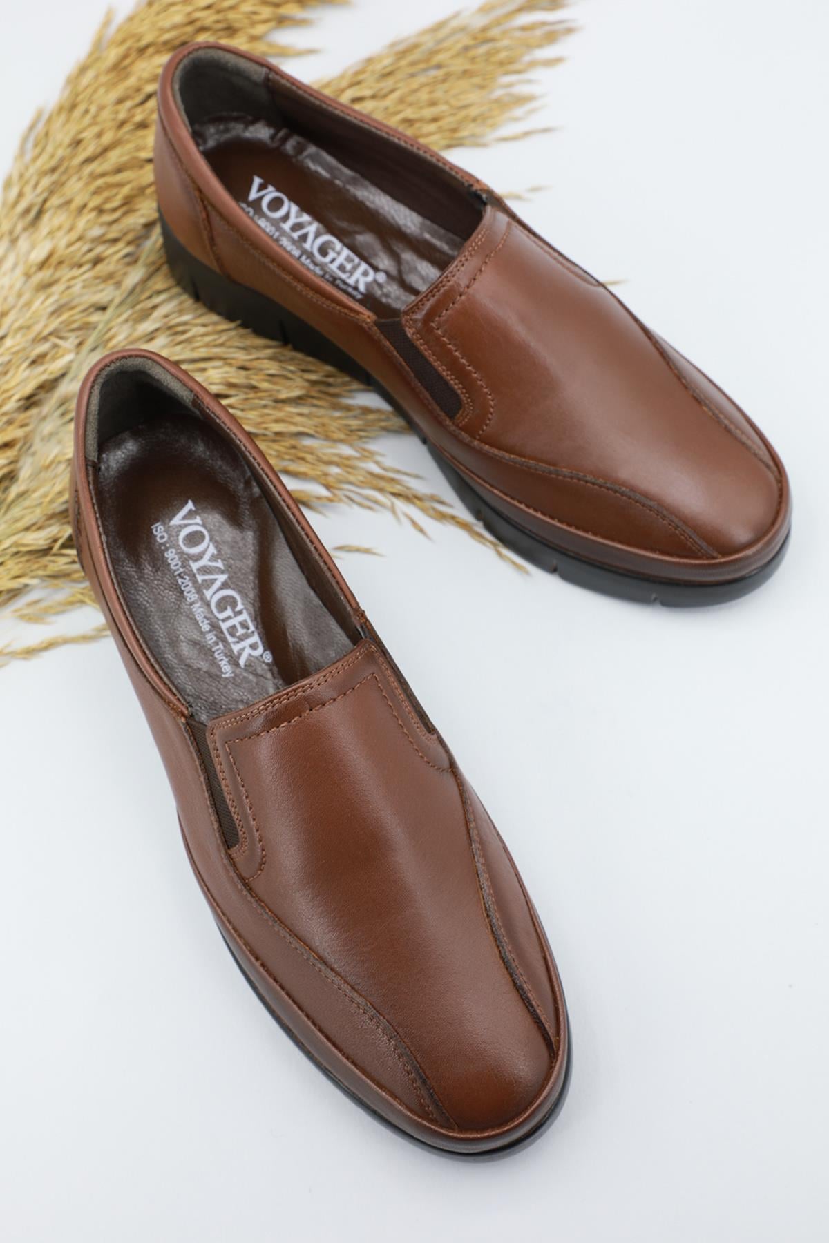 Deri Ortopedik Taba Nata Kadın Ayakkabı 8210-1 Kadın Günlük Ayakkabı Voyager VOYAGER 8210-1 ZEN DERİ POLİ