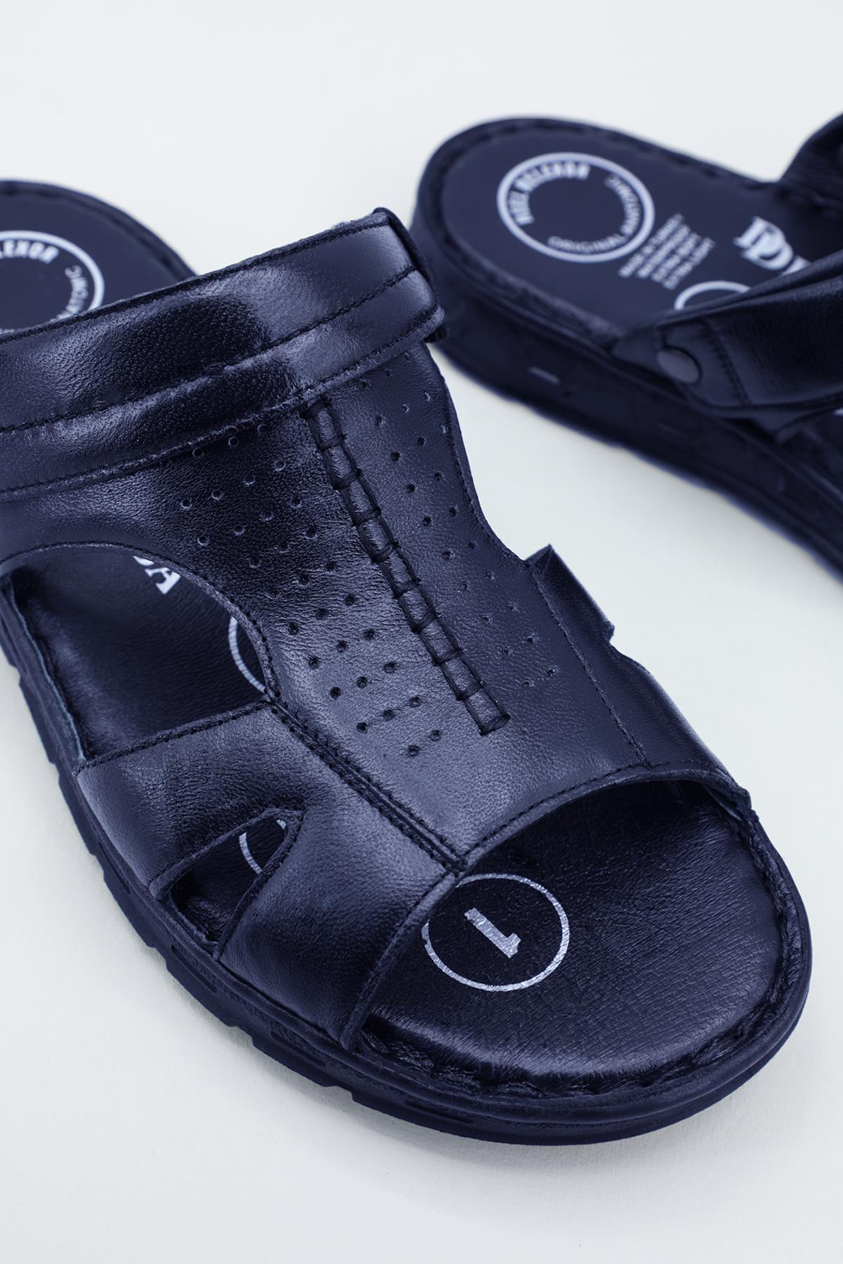 Deri Rahat Comfort Lacivert Erkek Sandalet 3082 Erkek Sandalet Dekosa DEKOSA 3082 MER Sandalet