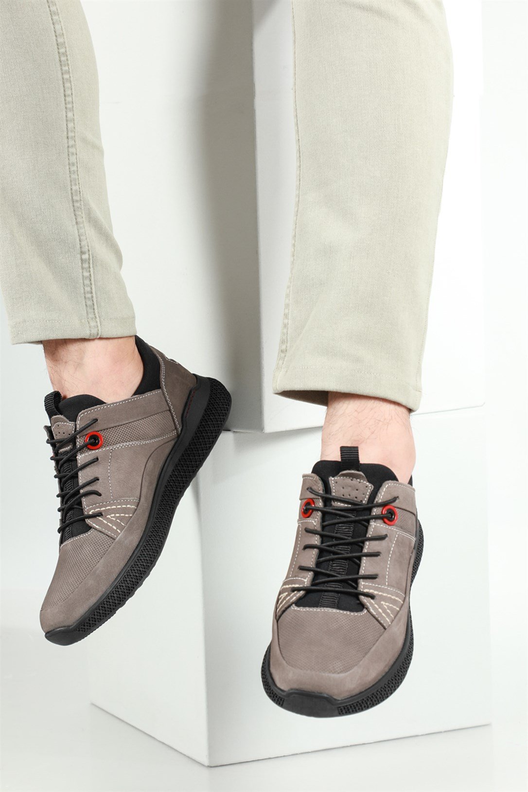 Deri Rahat Comfort Toupe Nubuk Erkek Ayakkabı 5362 Erkek Günlük Ayakkabı Voyager VOYAGER 5362 MER Casual