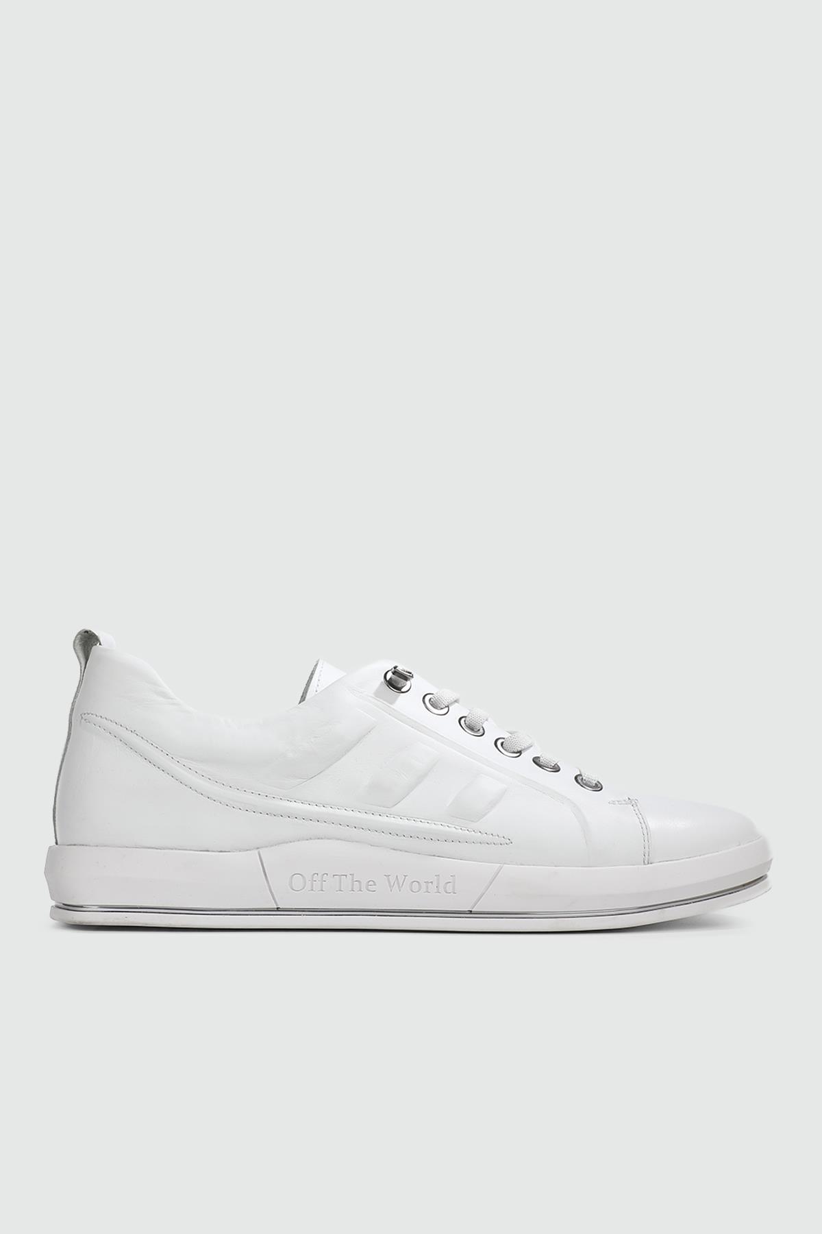 Deri Rahat Taban Günlük Beyaz Nata Erkek Ayakkabı 6692 Erkek Günlük Ayakkabı Voyager VOYAGER 6692 MER DERİ