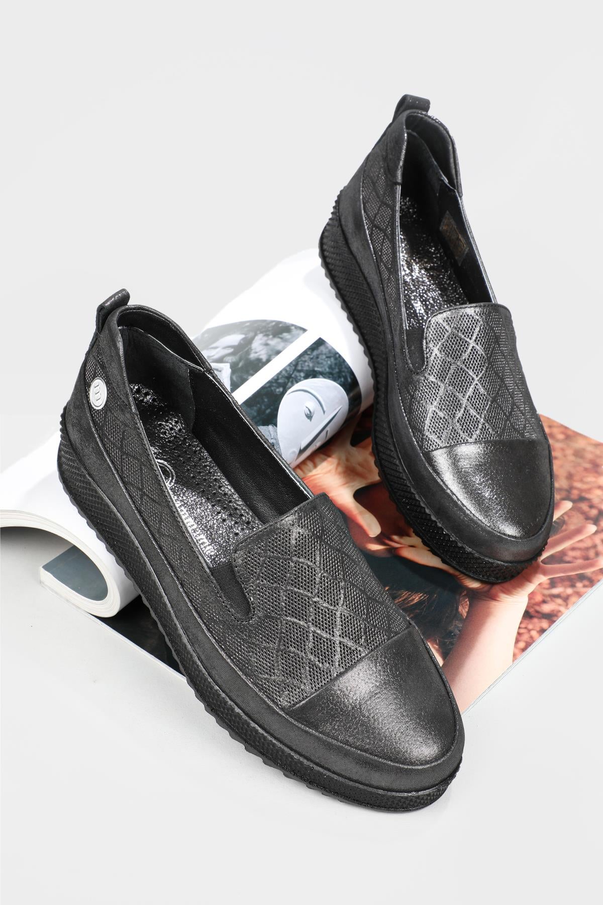 Deri Rahat Taban Günlük Çelik Ays Kadın Ayakkabı 3415 Kadın Günlük Ayakkabı Mammamia MAMMAMİA 3415 22Y