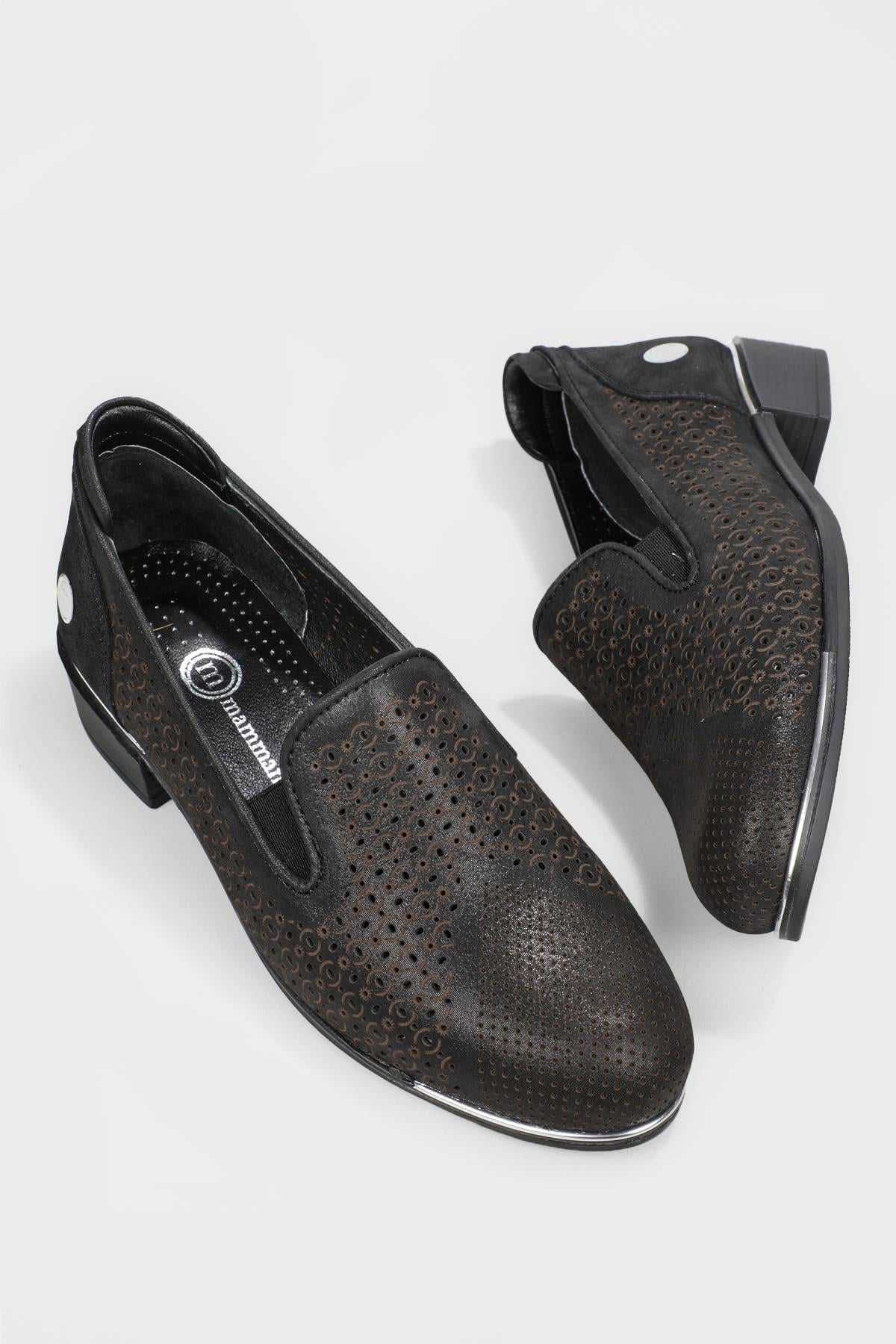 Deri Rahat Taban Günlük Siyah Ays Kadın Ayakkabı 3485 Kadın Günlük Ayakkabı Mammamia MAMMAMİA 3485 22Y