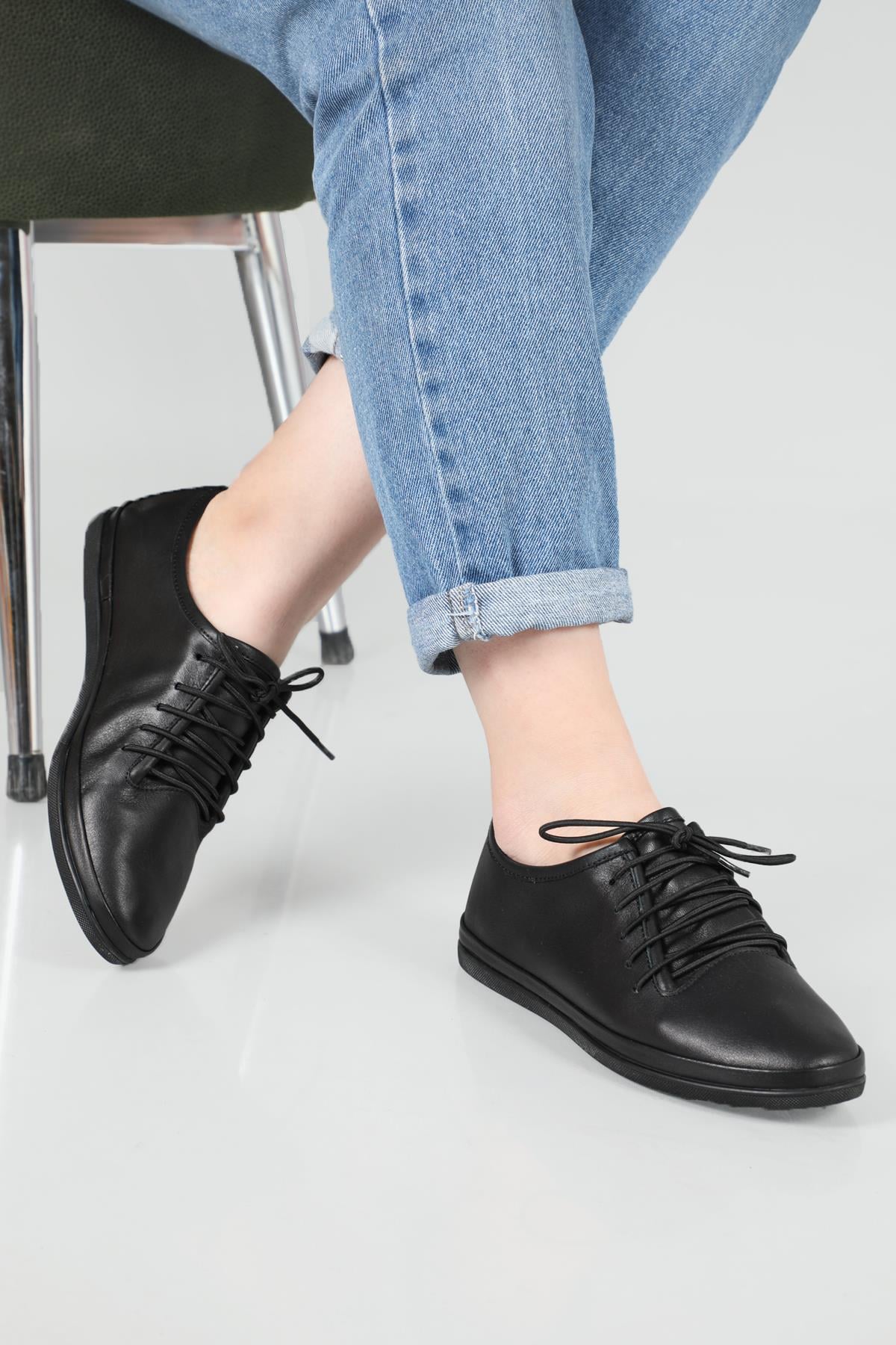 Deri Rahat Taban Günlük Sıyah Kadın Ayakkabı 706 Kadın Rahat / Confort Anatomik Cıtyzen CITYZEN 706 22Y