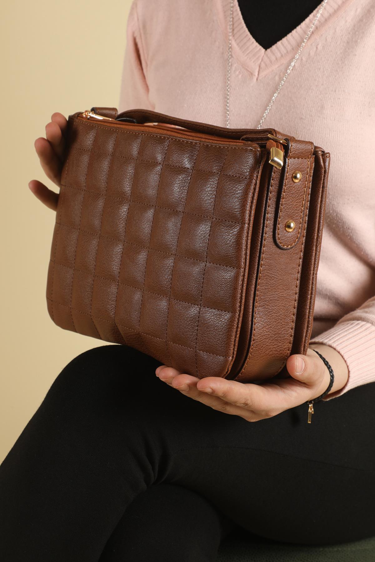 El Ve Omuz Askılı Taba Kadın Çanta 1073 Omuz Çantası Varona 2877342