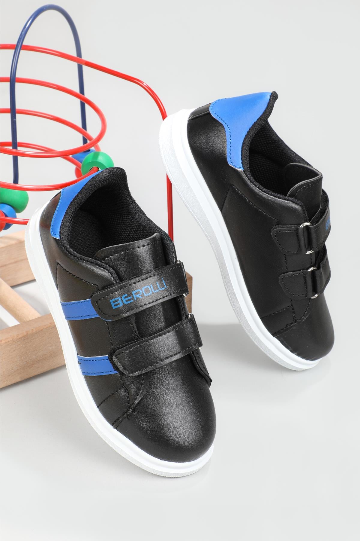 Esnek Taban Cırtlı Siyah Sax Çocuk Spor Ayakkabı BEROLLI Çocuk Sneaker Beınsteps Beinsteps Berolli 22y