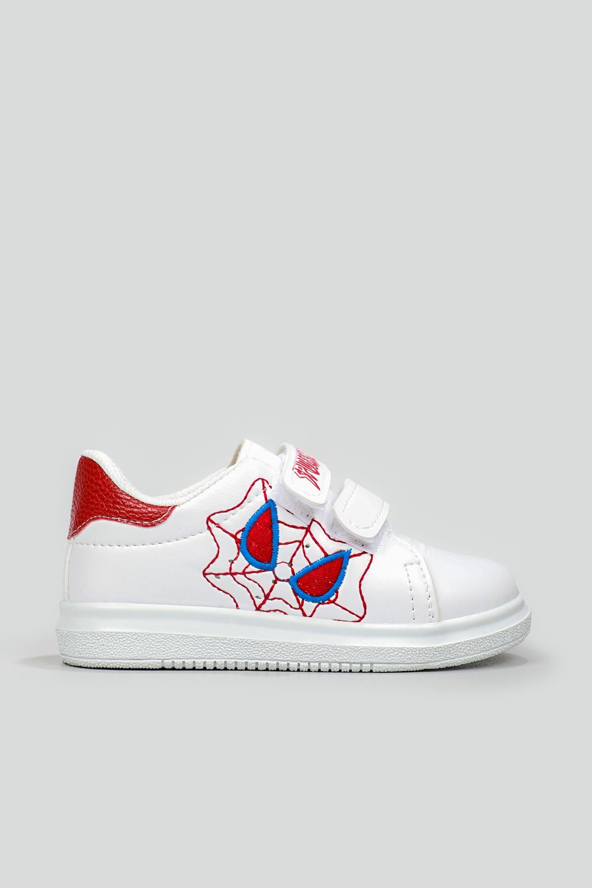 Esnek Taban Spiderman Baskılı Cırtlı Sneaker Beyaz Kırmızı Çocuk Spor Ayakkabı SPİDERMAN Çocuk Sneaker Beınsteps Beinsteps Spiderman 22y