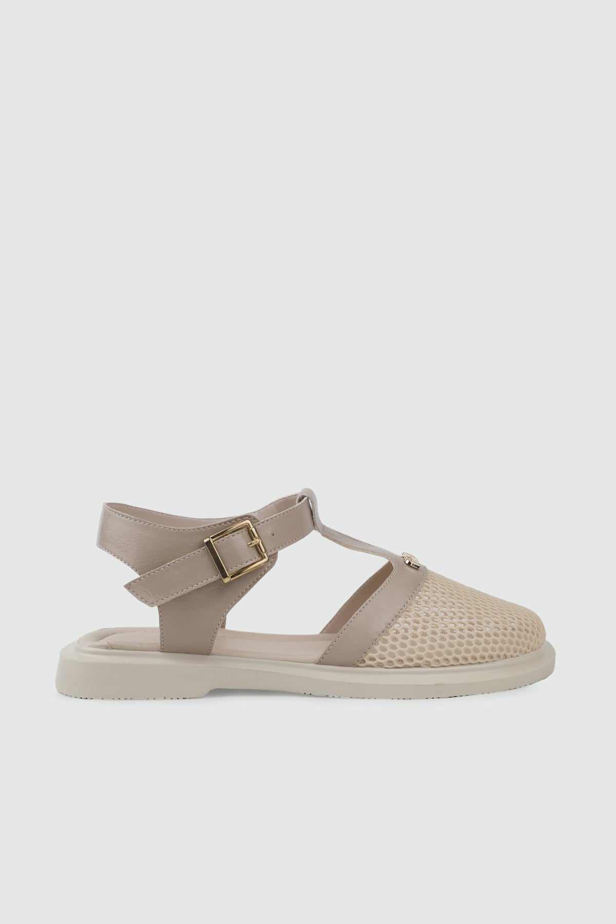 Fileli Toka Detaylı Sandalet Ten Rustik Kadın Sandalet My Bella S-26520 Kadın Düz Sandalet MY BELLA My Bella S-26520 Kadın 26Y