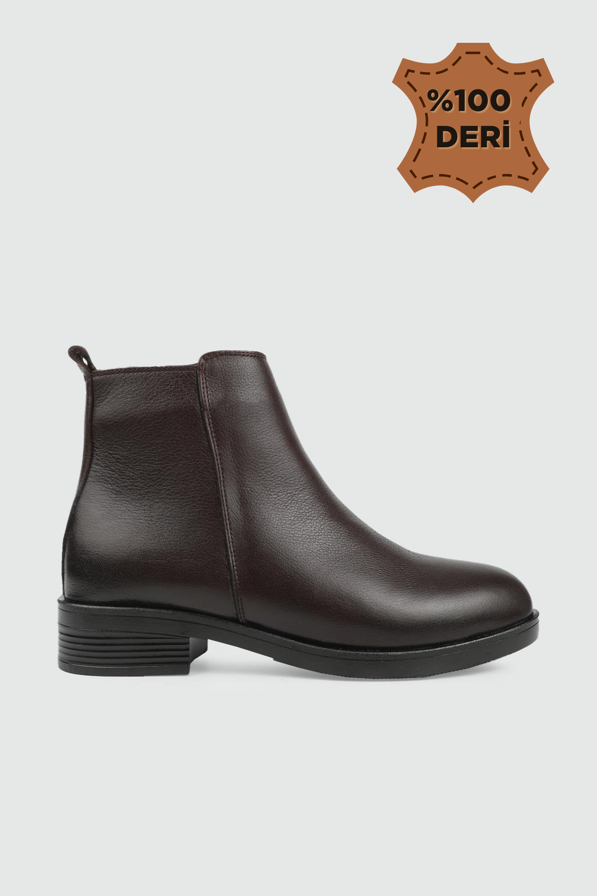 Günlük Confort Fermuarlı Kahve King Bogazlı Kadın Deri Bot MY BELLA 025-010 Kadın Günlük Conford Bot MyBella MY BELLA 025-010 Kadın 25K