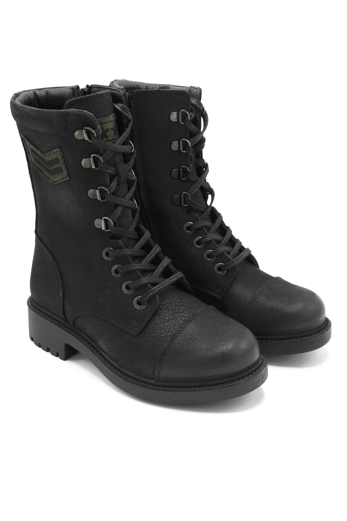 Günlük Deri Siyah Nubuk Unisex Bot 18354 Unisex Klasik Bot Hammer Jack HAMMERJACK 18354 UNİ