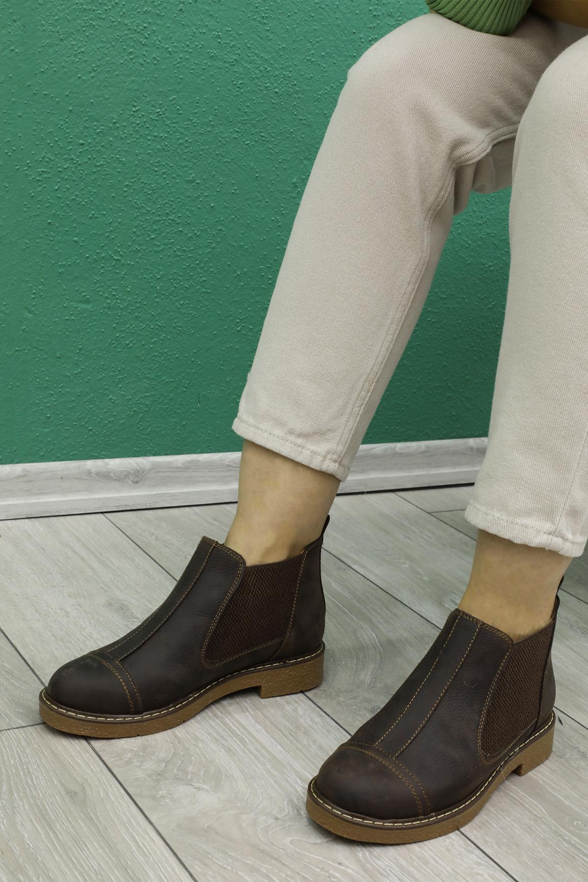 Günlük Deri Taba Kadın Bot B-804 Kadın Günlük Conford Bot Balsoylar BALSOYLAR B-804 BOT