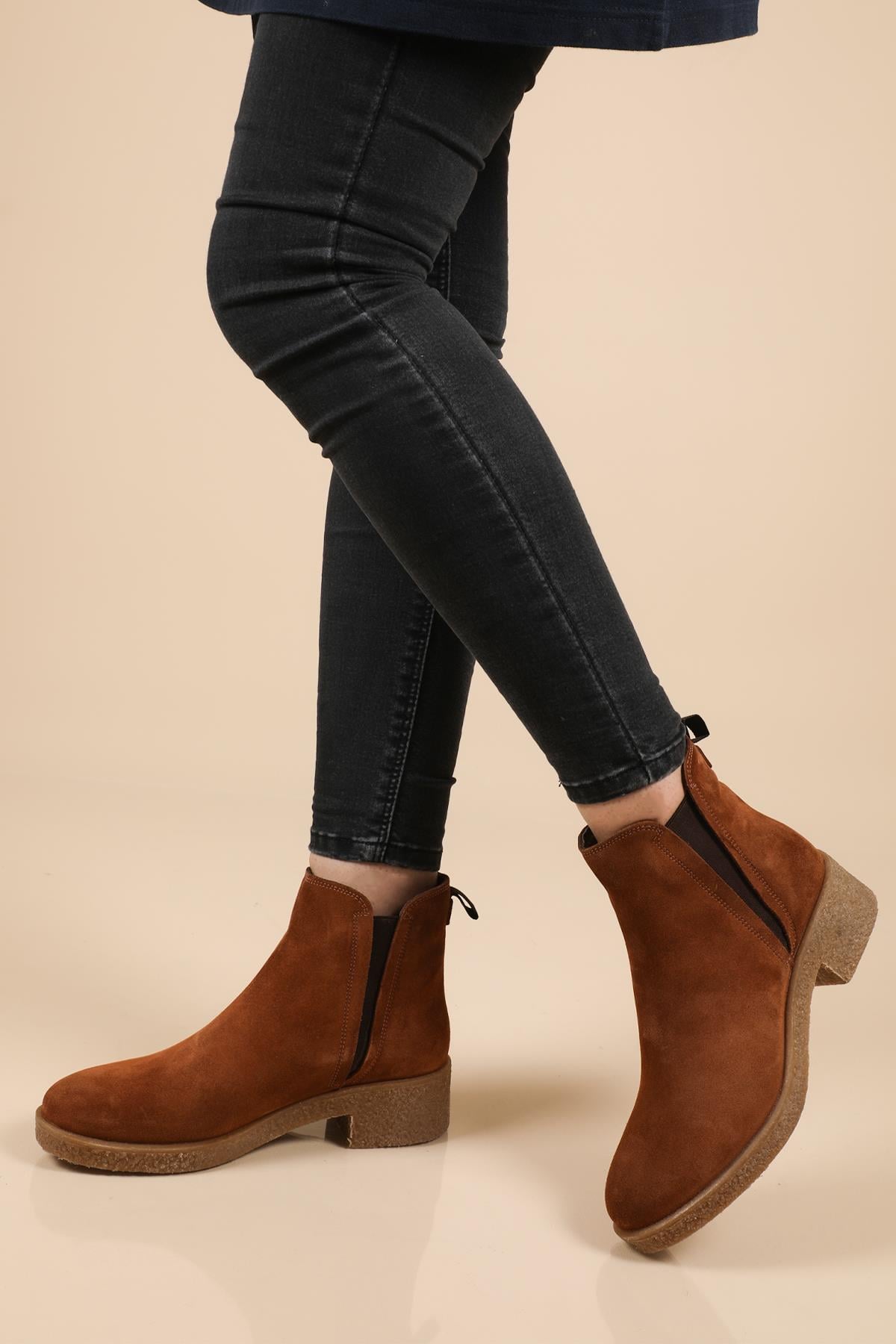 Günlük Deri Taba Süet Kadın Bot 8162 Kadın Günlük Conford Bot Voyager VOYAGER 8162 ZEN BOT