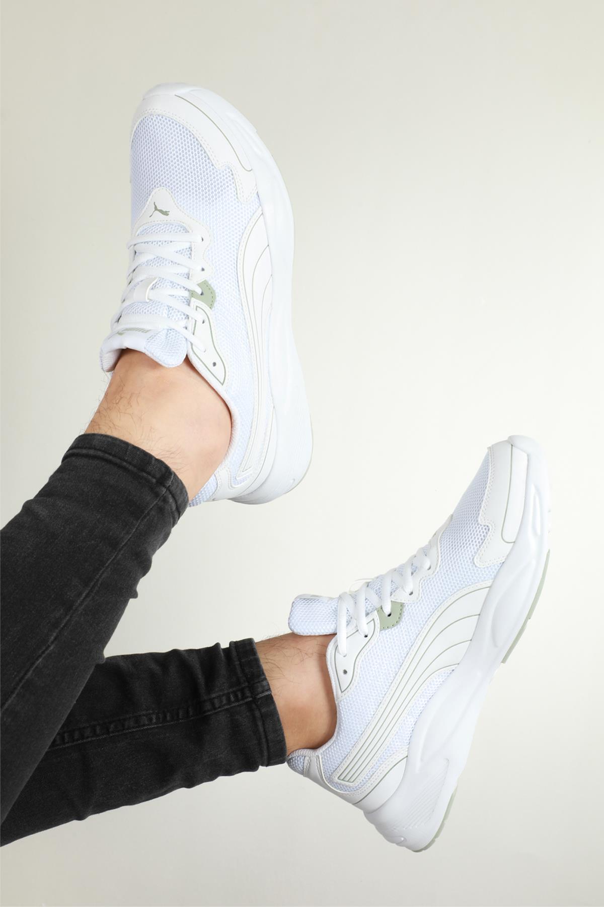Günlük Koşu Yürüyüş Beyaz Erkek Spor Ayakkabı 382958-02 Erkek Günlük Spor Ayakkabı Puma PUMA 382958-02 RUNNER MER