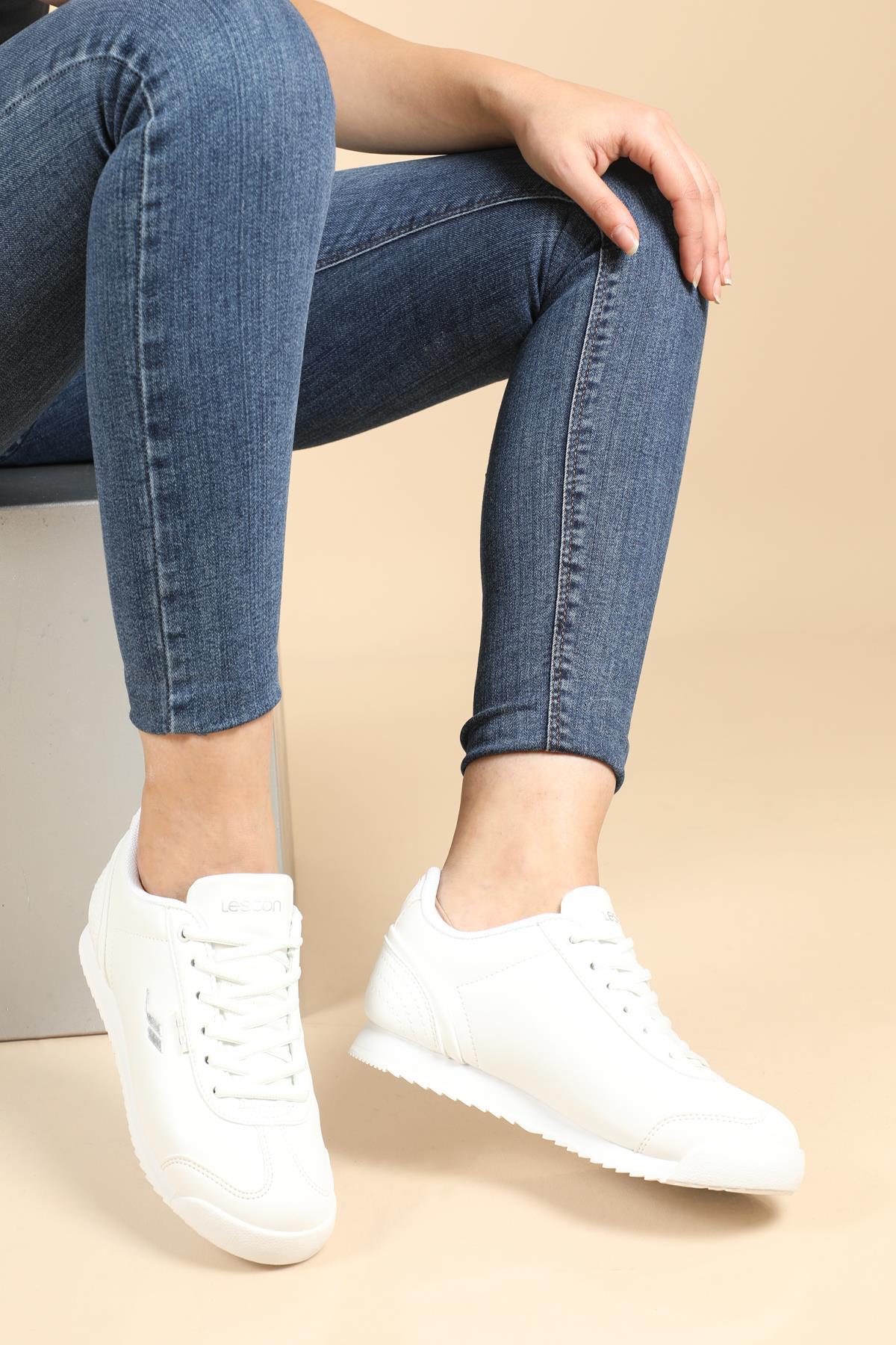 Günlük Koşu Yürüyüş Beyaz Unisex Spor Ayakkabı WINNER-3 SNEAKERS Unisex Günlük Spor Ayakkabı Lescon LESCON WINNER-3 UNIS