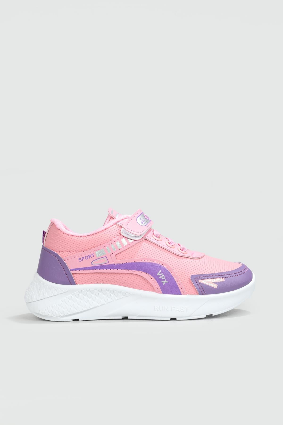 Günlük Nefes Alır Cırtlı Bağcıklı Lila Pembe Çocuk Spor Ayakkabı 3470 Çocuk Günlük Spor Ayakkabı Beınsteps Beinsteps 3470 FLT 22K