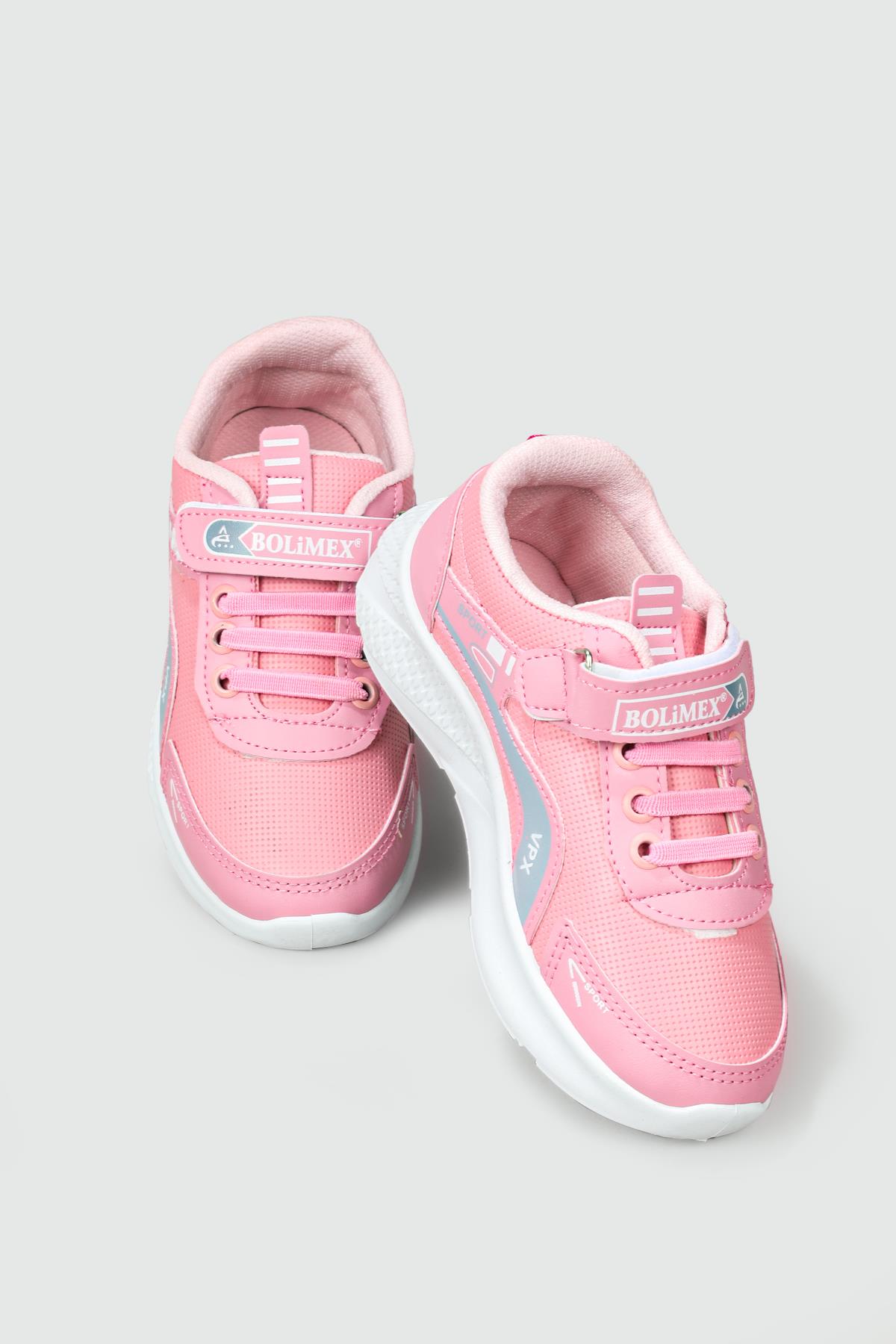 Günlük Nefes Alır Cırtlı Bağcıklı Pembe Gri Çocuk Spor Ayakkabı 3470 Çocuk Günlük Spor Ayakkabı Beınsteps Beinsteps 3470 FLT 22K
