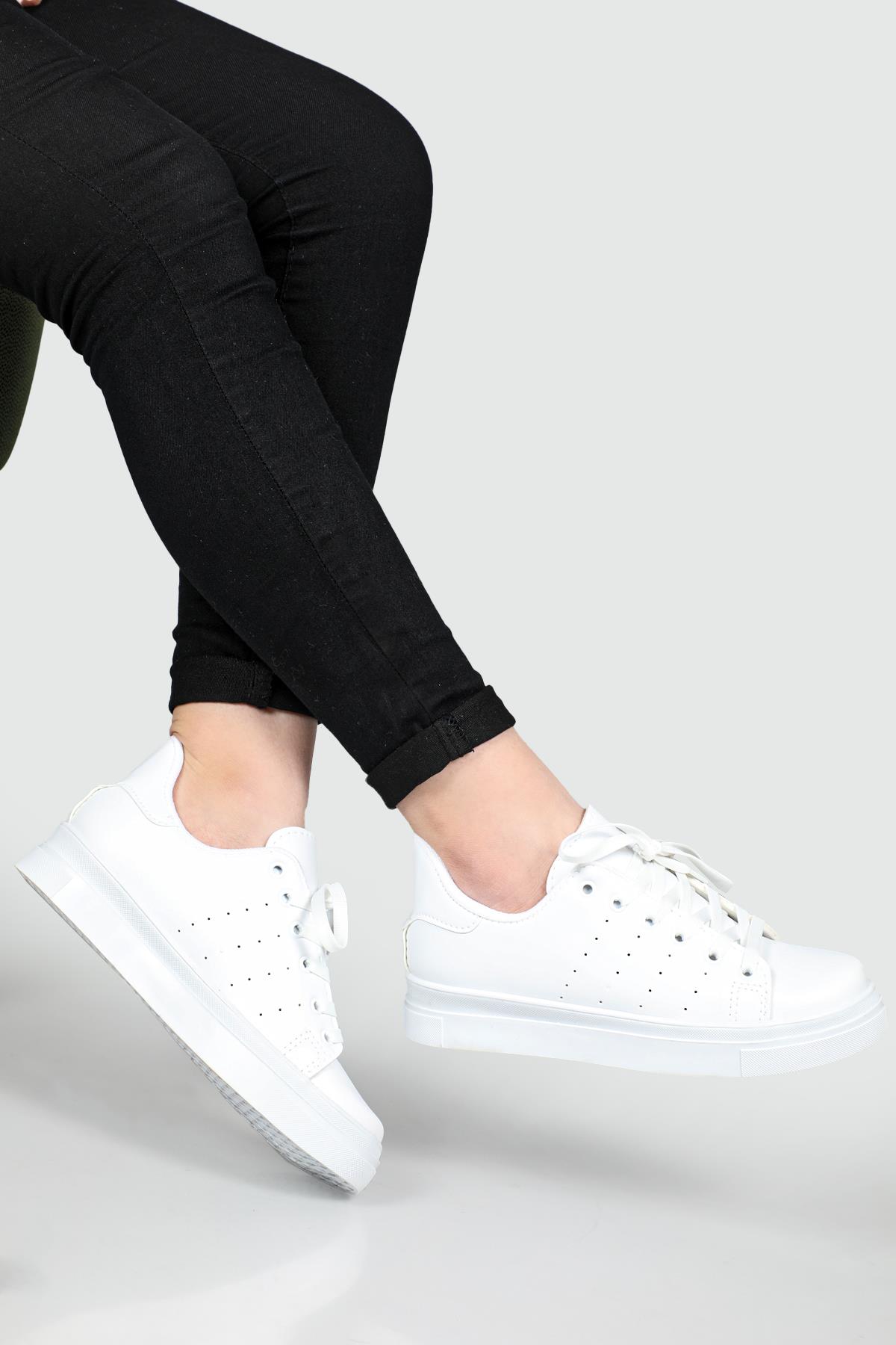 Günlük Rahat Beyaz Beyaz Kadın Spor Ayakkabı SMİTH Kadın Sneaker Beınsteps Beinsteps Smith Kadın Sneaker