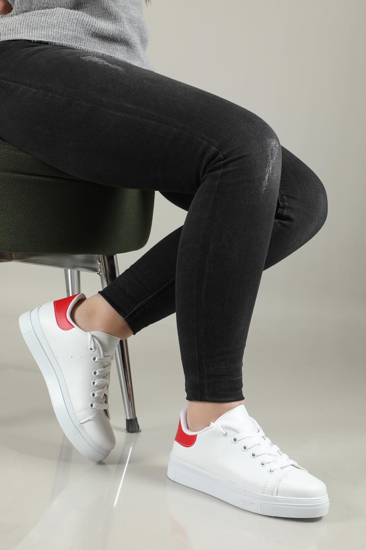 Günlük Rahat Byz Kırmızı Kadın Spor Ayakkabı SMİTH Kadın Sneaker Beınsteps Beinsteps Smith Kadın Sneaker