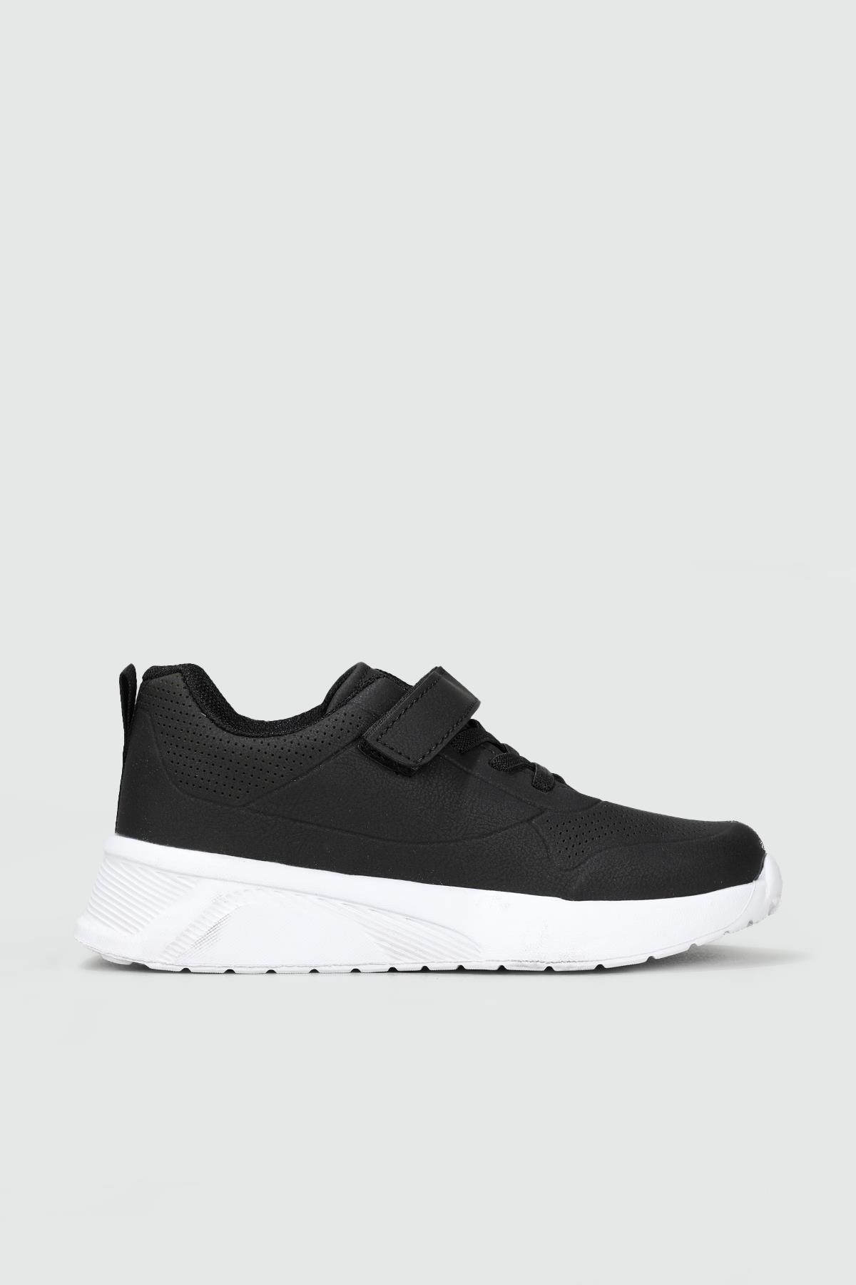 Günlük Rahat Cırtlı Bağcıklı Siyah Çocuk Spor Ayakkabı ZİLA Çocuk Sneaker Cool COOL ZİLA Çocuk Spor Ayakkabı