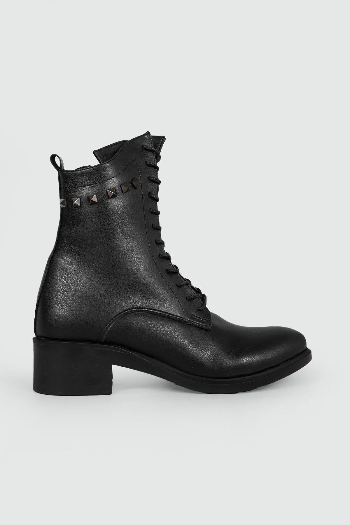 Günlük Rahat Fermuarlı Siyah Kadın Bot MY BELLA ZP-109 CTY Kadın Günlük Conford Bot MyBella MY BELLA ZP-109 23K