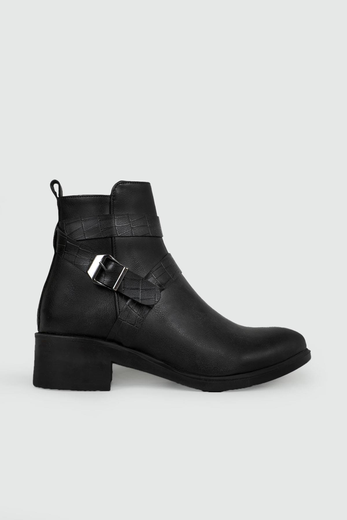 Günlük Rahat Fermuarlı Siyah Kadın Bot MY BELLA ZP-102 CTY Kadın Günlük Conford Bot Carla Bella MY BELLA ZP-102 23K