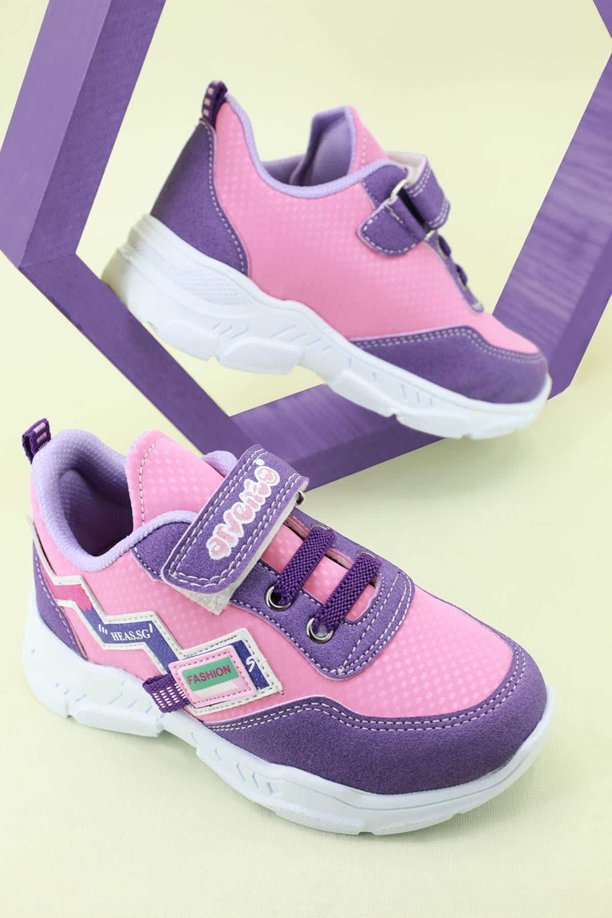 Günlük Rahat Lila Pembe Çocuk Spor Ayakkabı 375 Çocuk Günlük Spor Ayakkabı Arvenzo ARVENTO 375 Çocuk Spor