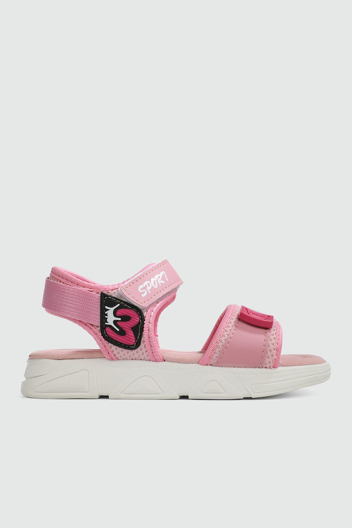 Günlük Rahat Pembe Çocuk Sandalet 6135 Çocuk Sandalet Poliva POLİVA 6135 FLT 24Y