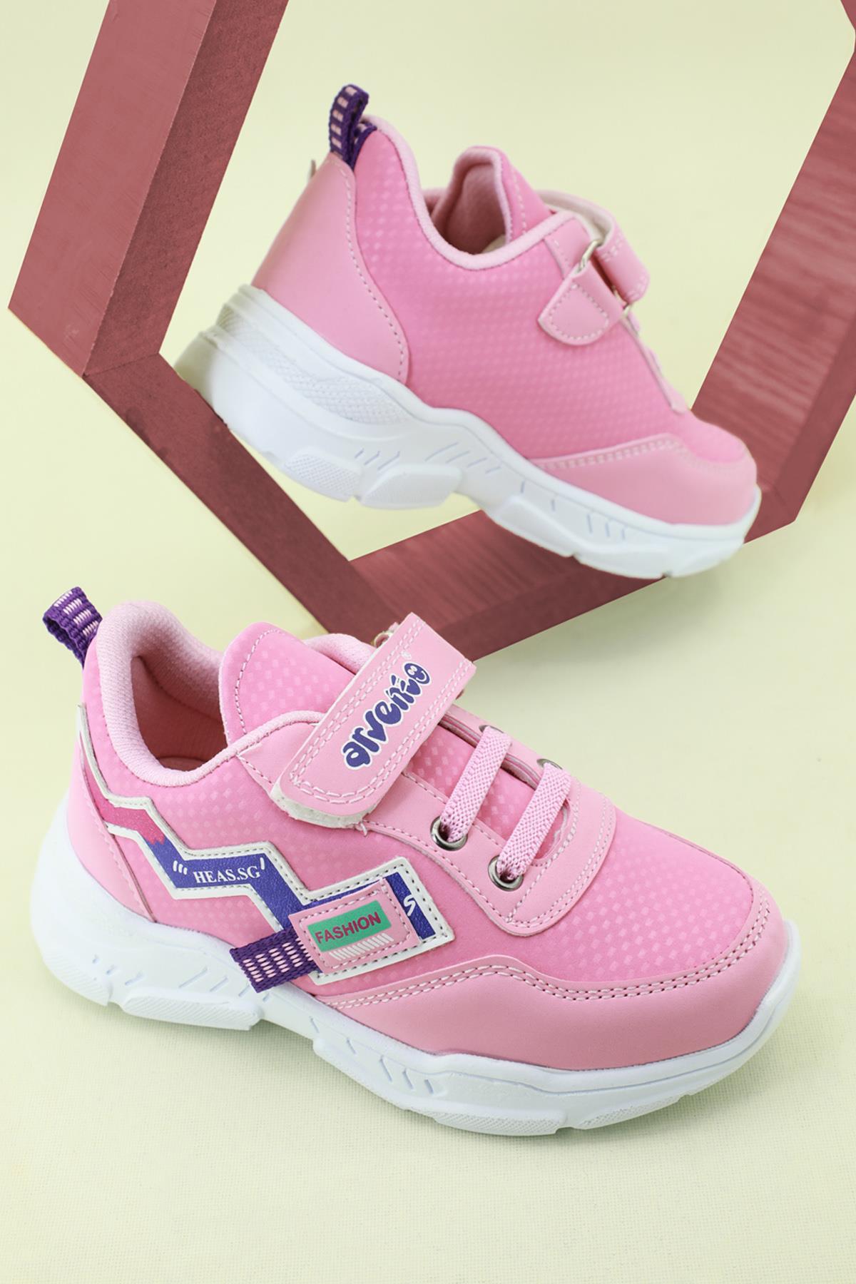 Günlük Rahat Pembe Çocuk Spor Ayakkabı 375 Çocuk Günlük Spor Ayakkabı Arvenzo ARVENTO 375 Çocuk Spor