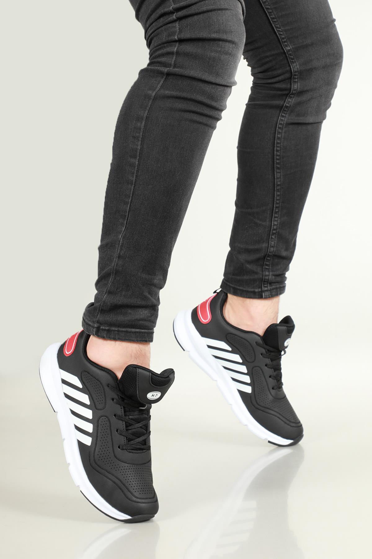 Günlük Rahat Siyah Beyaz Erkek Spor Ayakkabı 212-2008 Erkek Günlük Spor Ayakkabı M.P M.P 212-2008 MER CASUAL SPOR