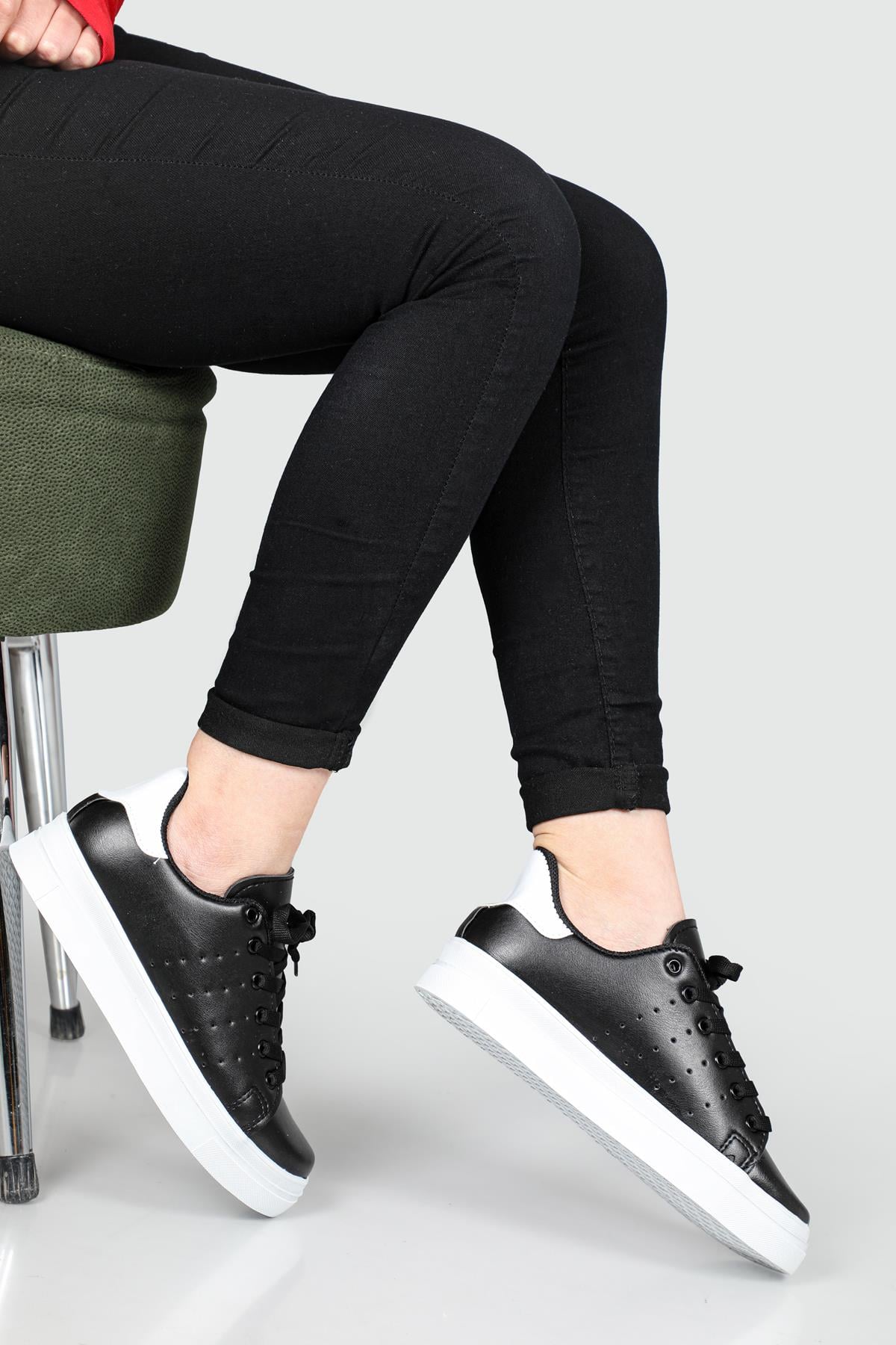 Günlük Rahat Siyah Beyaz Kadın Spor Ayakkabı SMİTH Kadın Sneaker Beınsteps Beinsteps Smith Kadın Sneaker